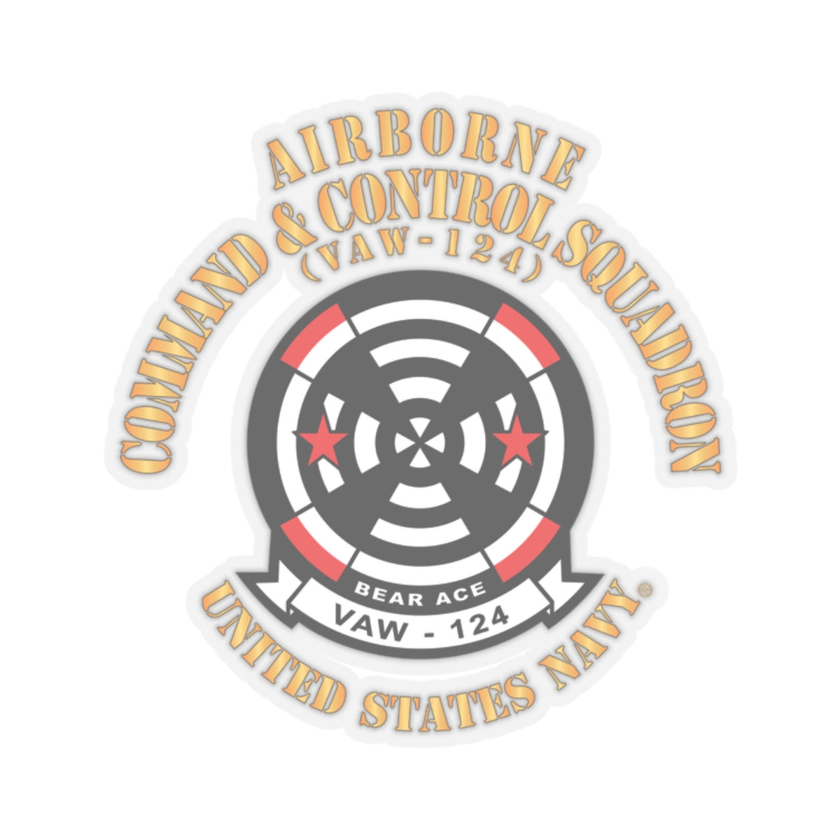 Kiss-Cut Stickers - Navy - Airborne Command & Control Squadron 124 (VAW-124)