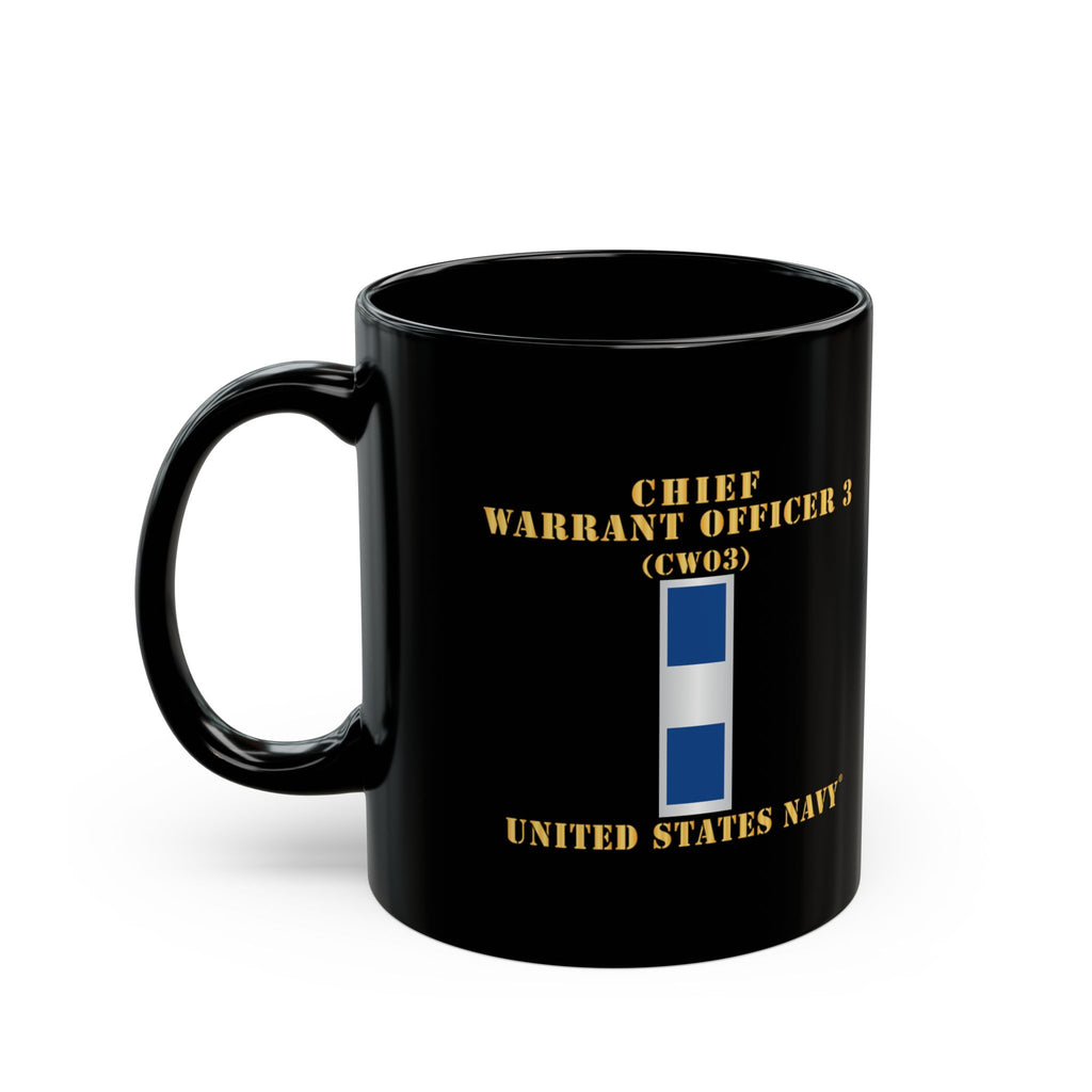 Black Mug (11oz, 15oz) - Navy - Chief Warrant Officer 3 - CW03