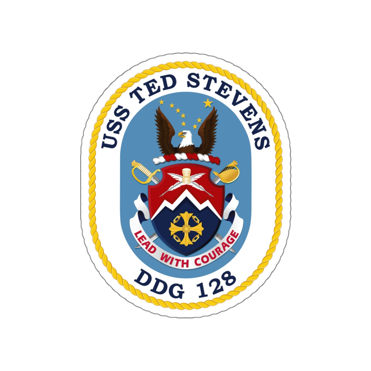 Die-Cut Vinyl Sticker - Navy - USS Ted Stevens (DDG-128) wo txt
