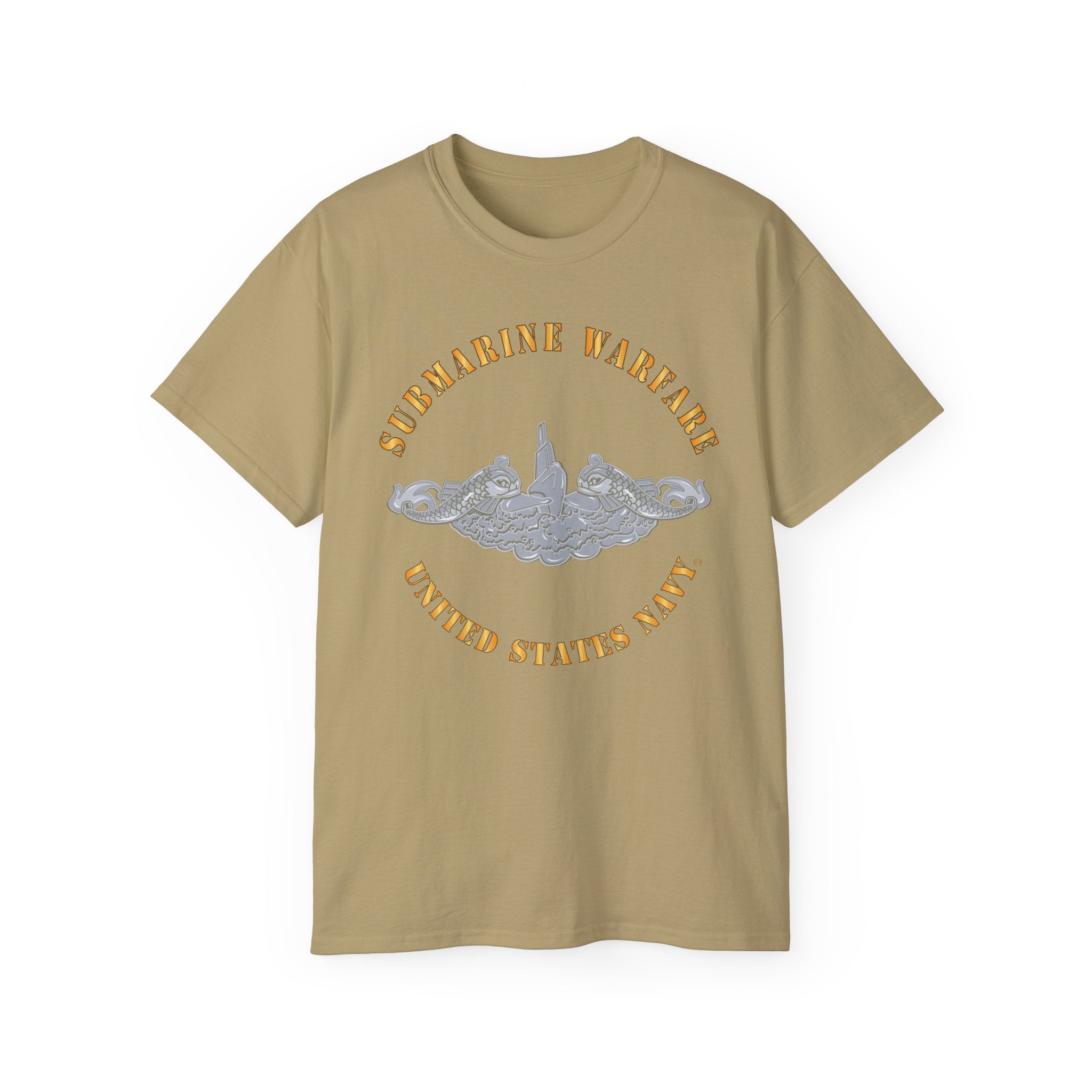 Unisex Ultra Cotton T-Shirt - Navy - Submarine Badge - Silver