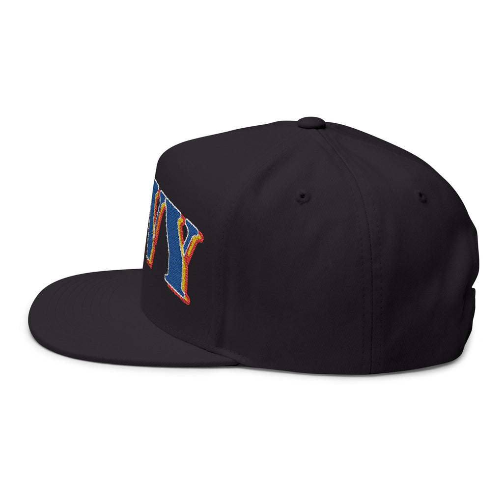 US Navy Embroidered Flat Bill Hat — Retro Varsity Military Style