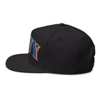 US Navy Embroidered Flat Bill Hat — Retro Varsity Military Style