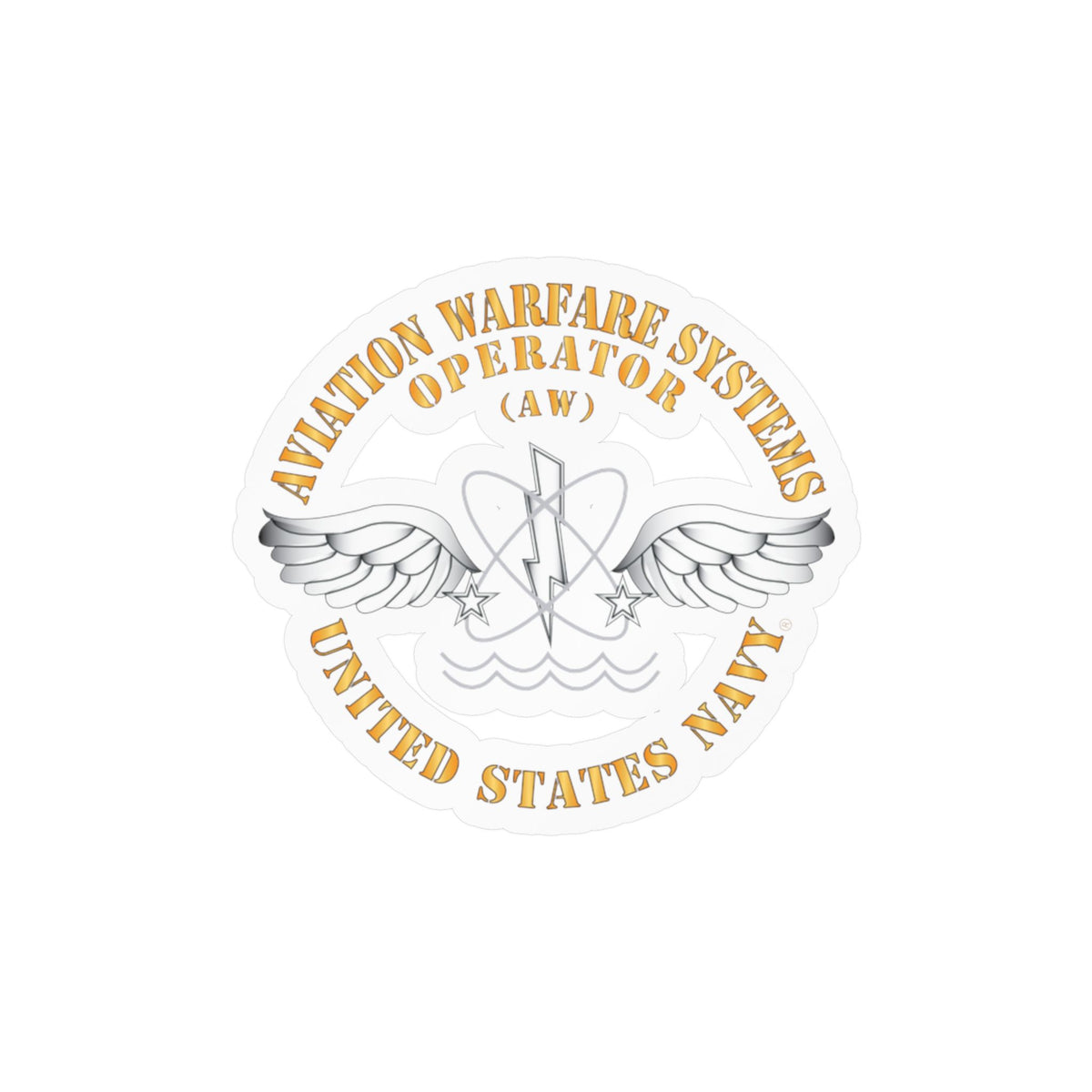 Kiss-Cut Vinyl Decal - Navy - Rate - Aviation Warfare Systems Operator (AW)