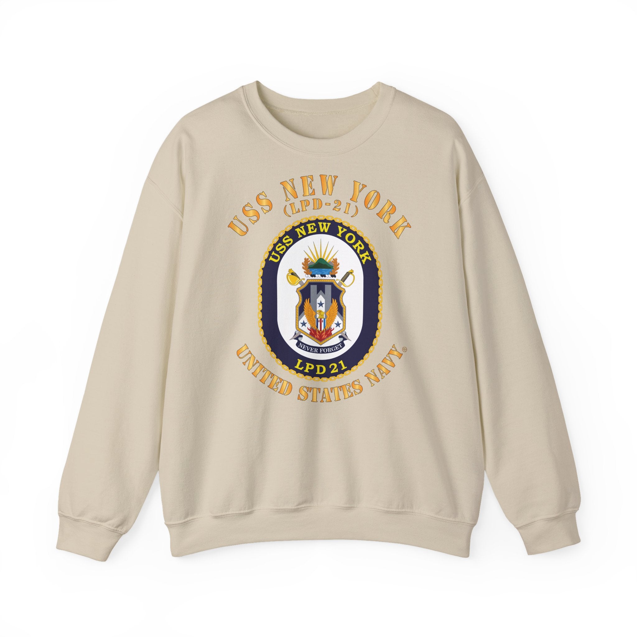 Unisex Heavy Blend™ Crewneck Sweatshirt - Navy - USS New York (LPD-21) X 300