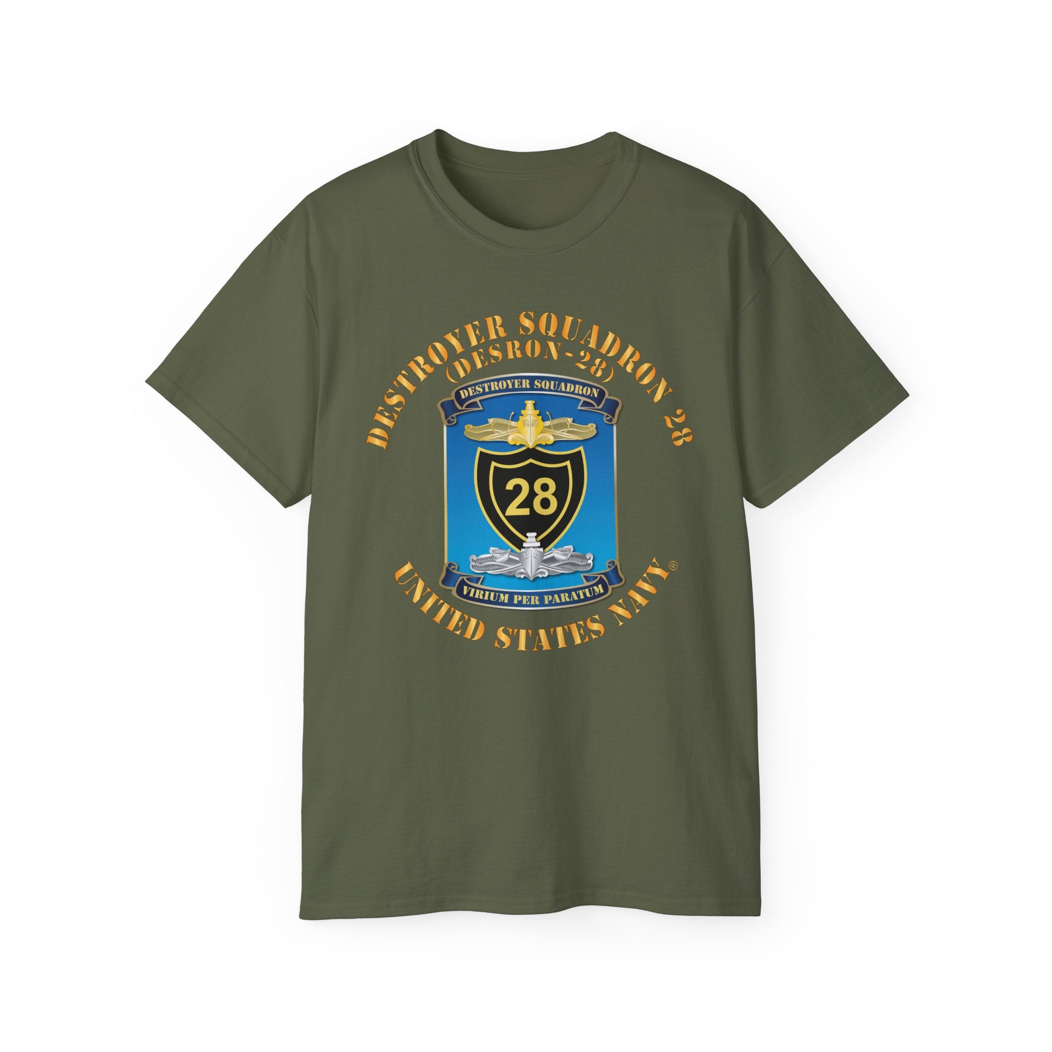 Unisex Ultra Cotton T-Shirt - Navy - Destroyer Squadron 28 (DESRON-28)