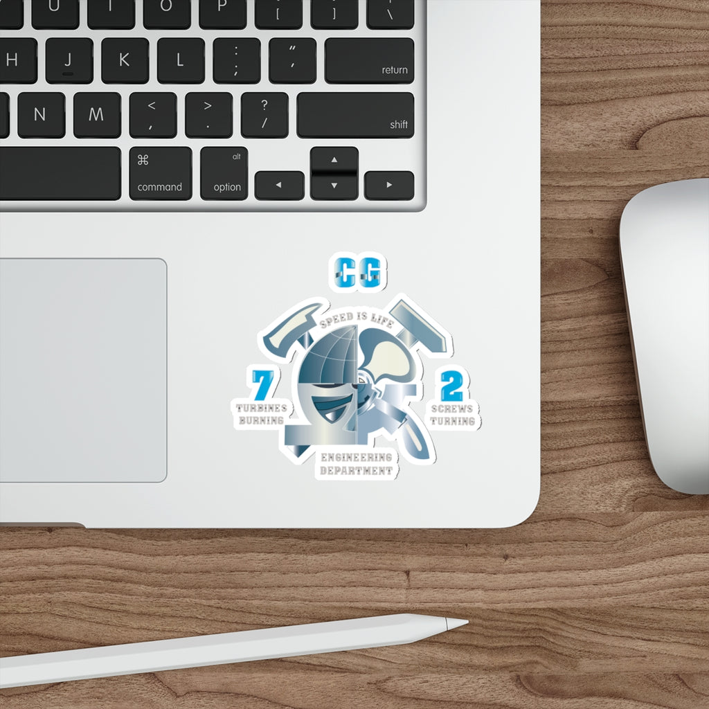 Die-Cut Vinyl Sticker - Navy - CG 72 - Engineering Department