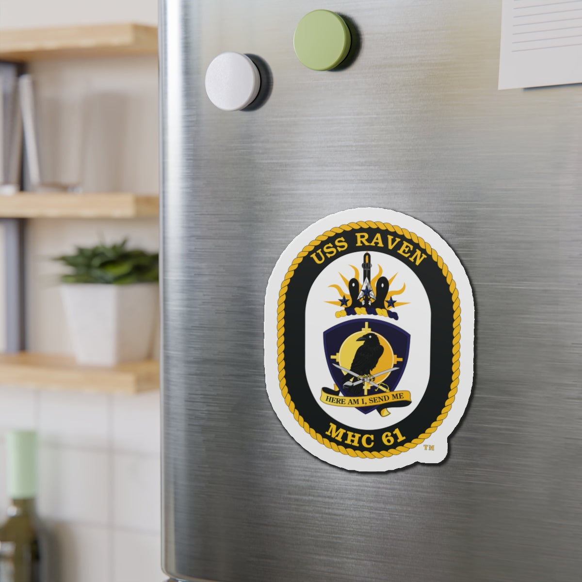 Die-Cut Magnet - Navy - USS Raven (MHC-61) wo txt