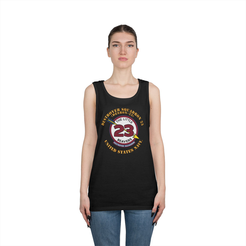 Unisex Heavy Cotton Tank Top - Navy - Destroyer Squadron 23 (DESRON-23)