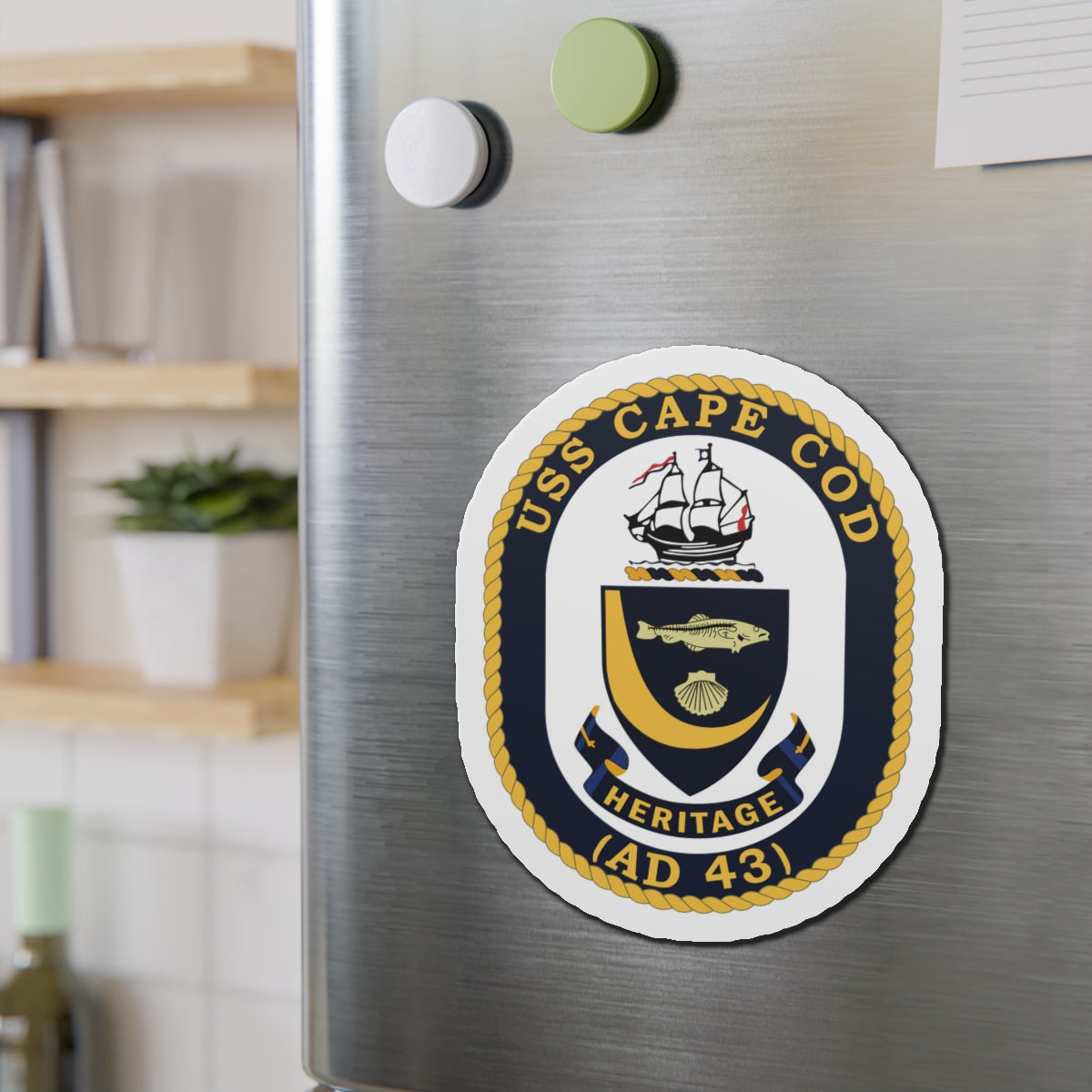 Die-Cut Magnet - Navy - USS Cape Cod (AD 43) wo txt X 300