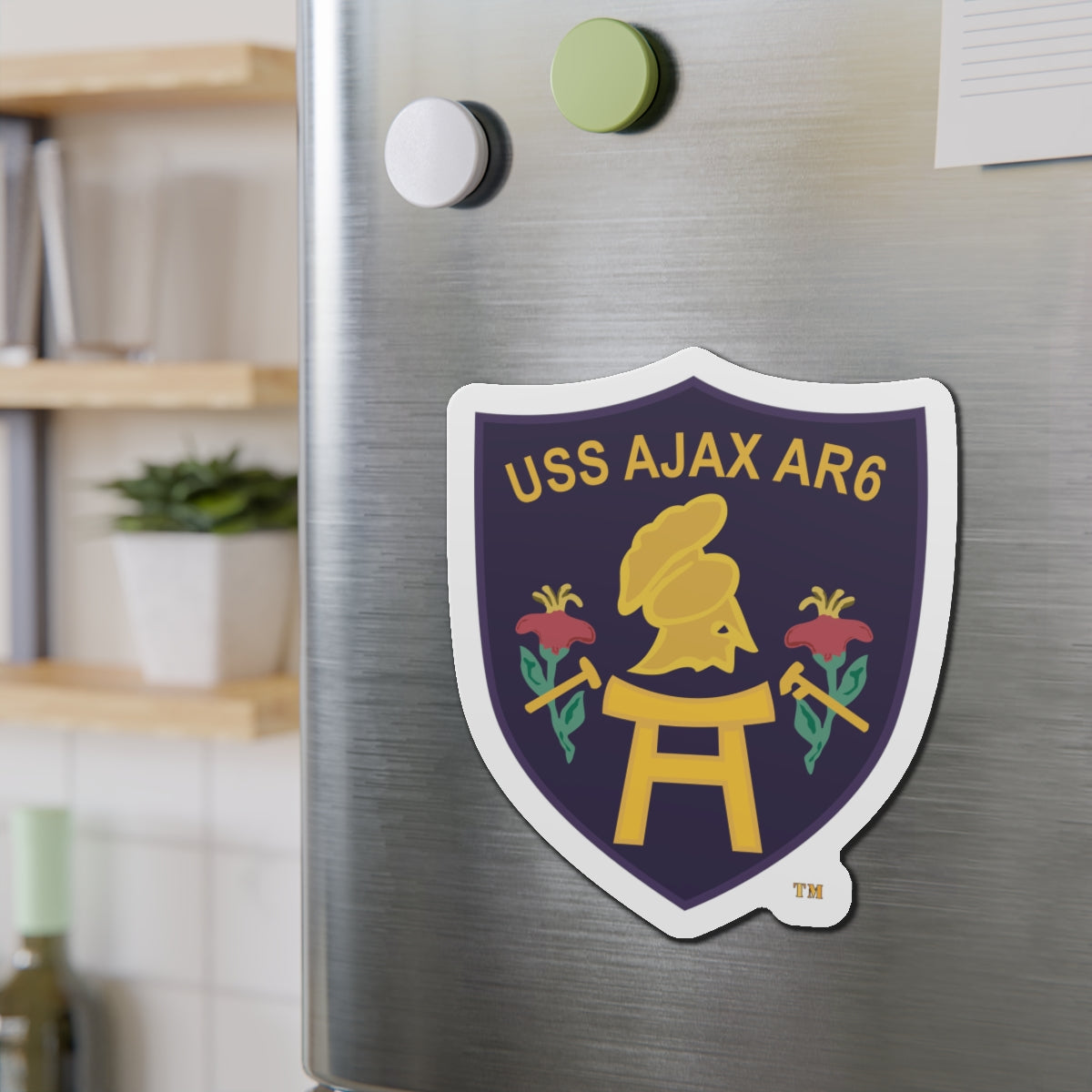 Die-Cut Magnet - Navy - USS Ajax (AR-6) wo txt