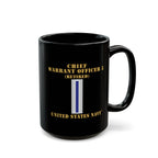 Black Mug (11oz, 15oz) - Navy - Chief Warrant Officer 5 - CW05 - Retired