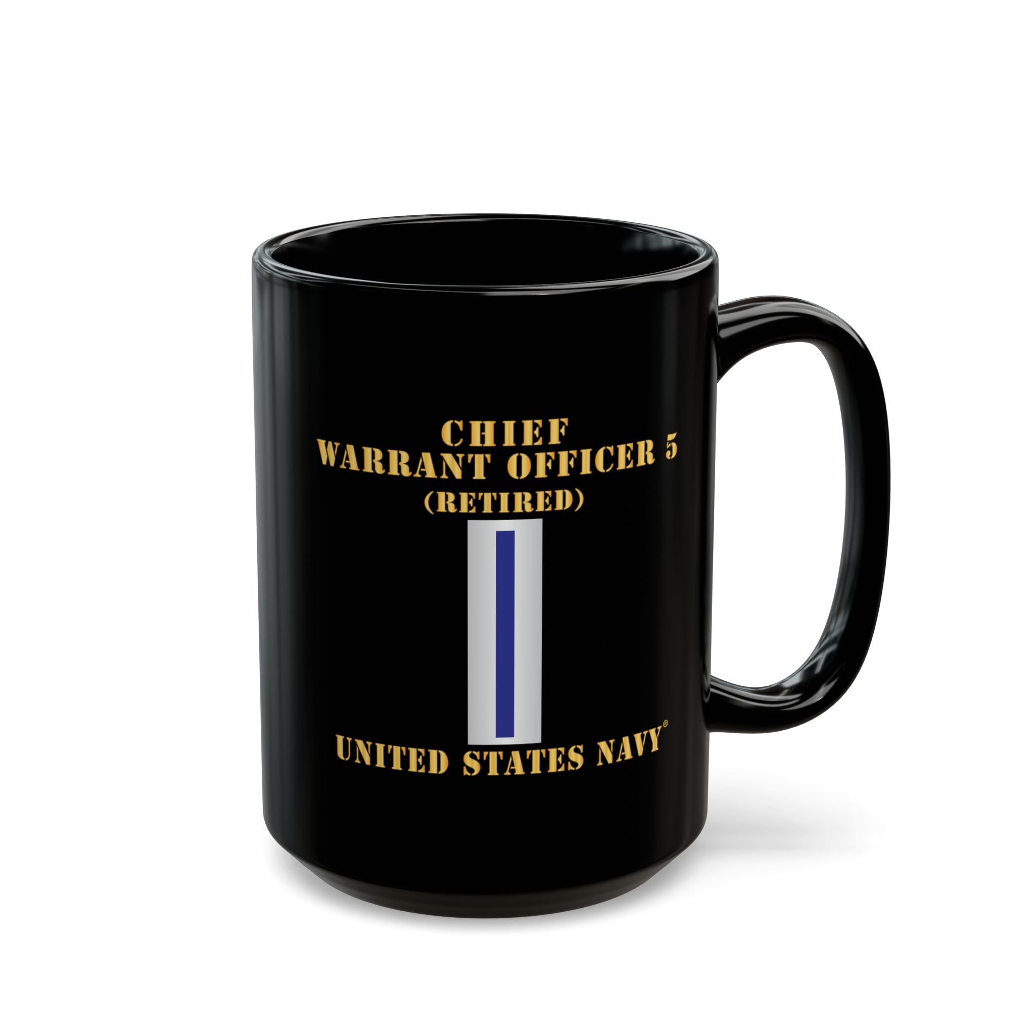 Black Mug (11oz, 15oz) - Navy - Chief Warrant Officer 5 - CW05 - Retired