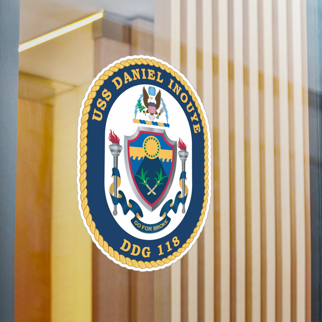 Kiss-Cut Vinyl Decal - Navy - USS Daniel Inouye (DDG-118) wo txt