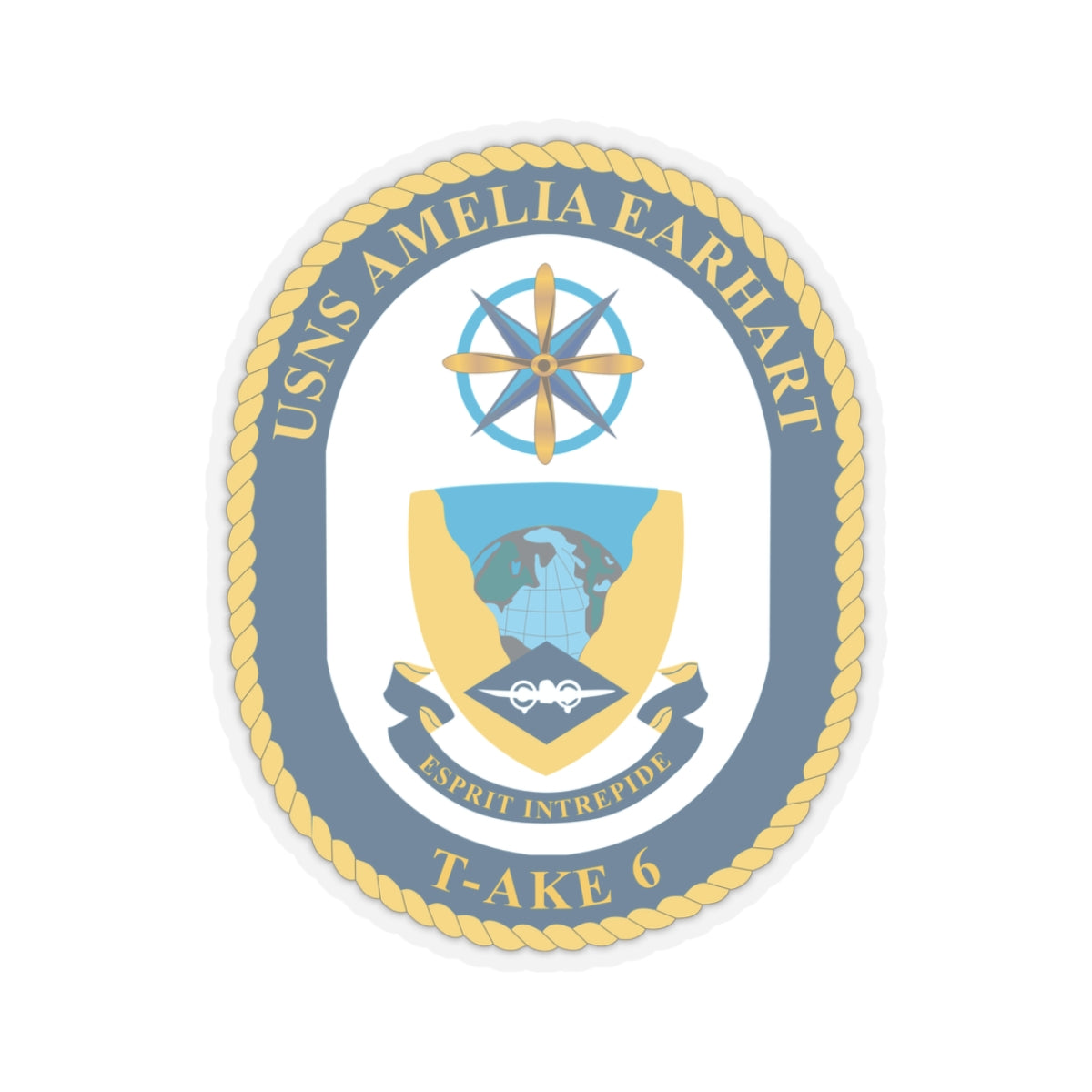Kiss-Cut Stickers - Navy - USNS Amelia Earhart (T-AKE 6) wo txt
