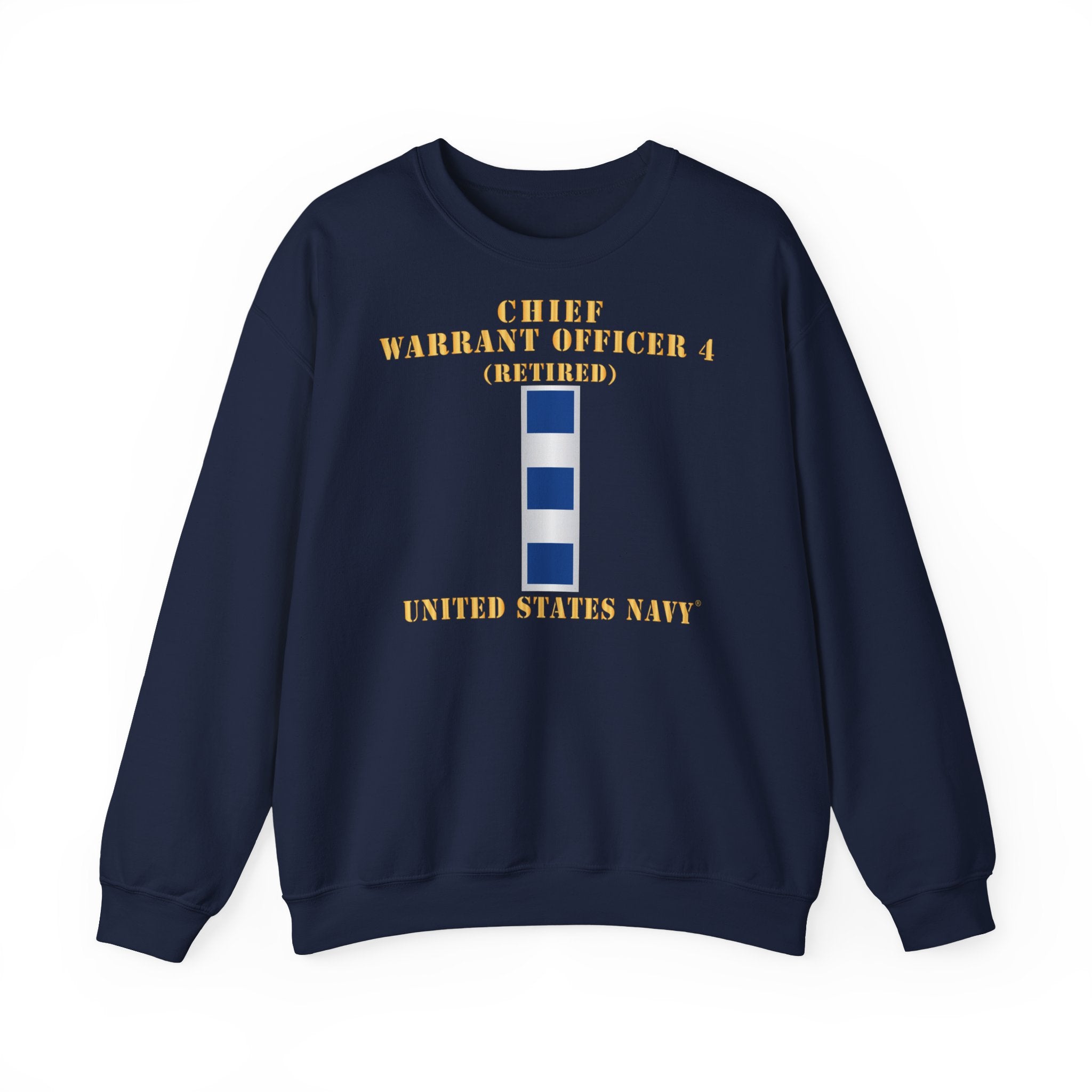 Unisex Heavy Blend™ Crewneck Sweatshirt - Navy - Chief Warrant Officer 4 - CW04 - Retired