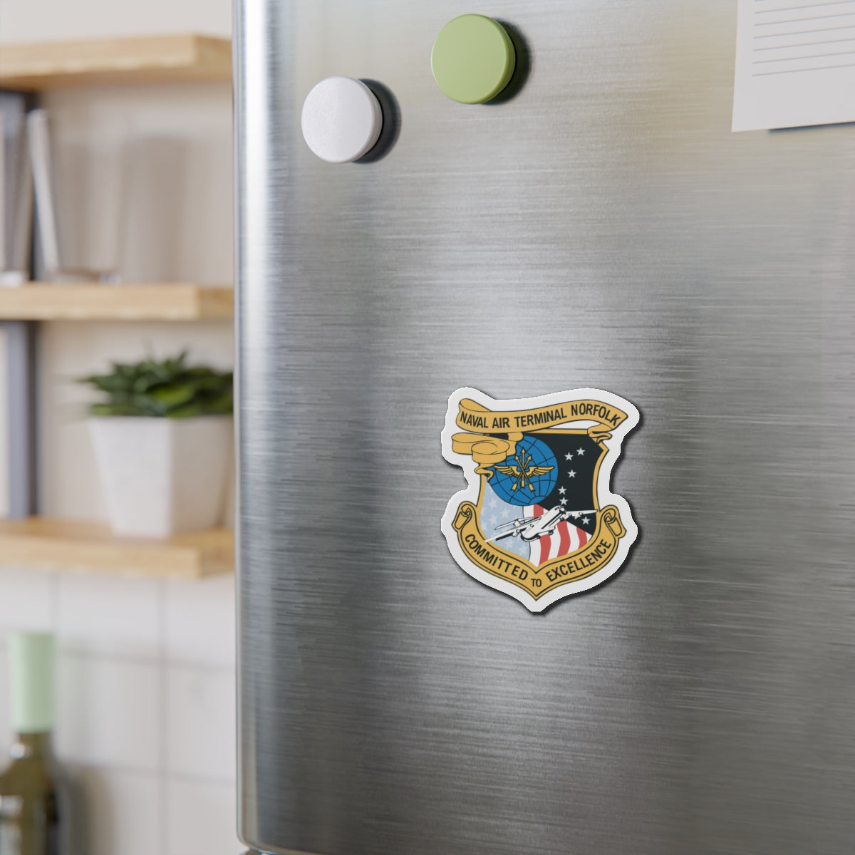 Die-Cut Magnet - Navy - Naval Air Terminal Norfolk wo Txt