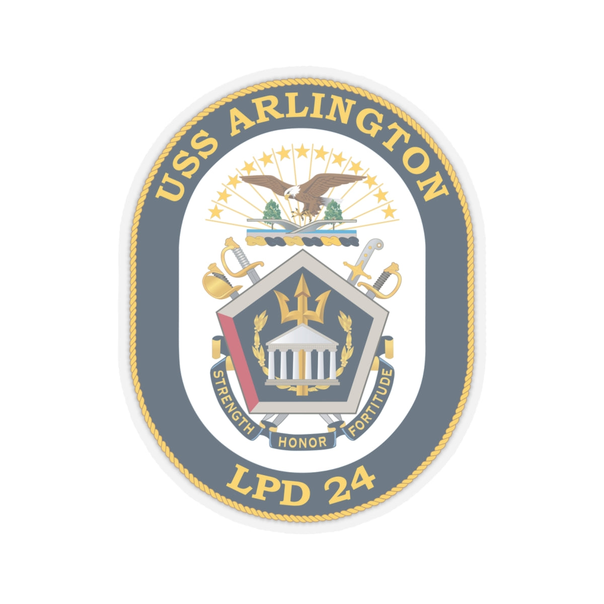 Kiss-Cut Stickers - Navy - USS Arlington (LPD-24) wo txt