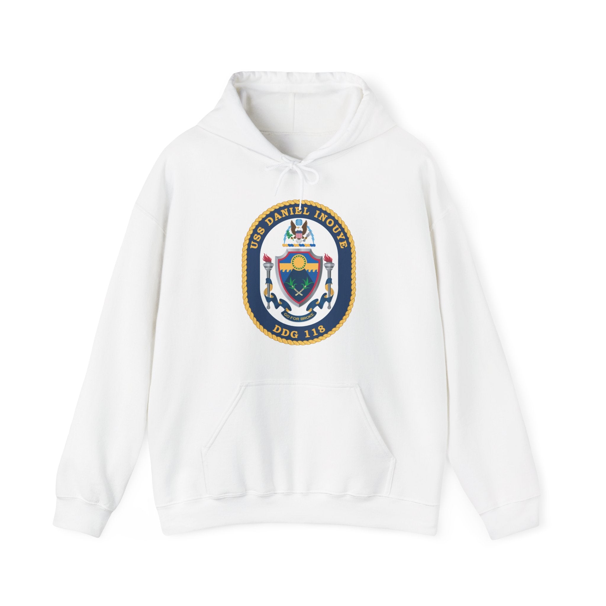 Unisex Heavy Blend™ Hoodies - Navy - USS Daniel Inouye (DDG-118) wo txt