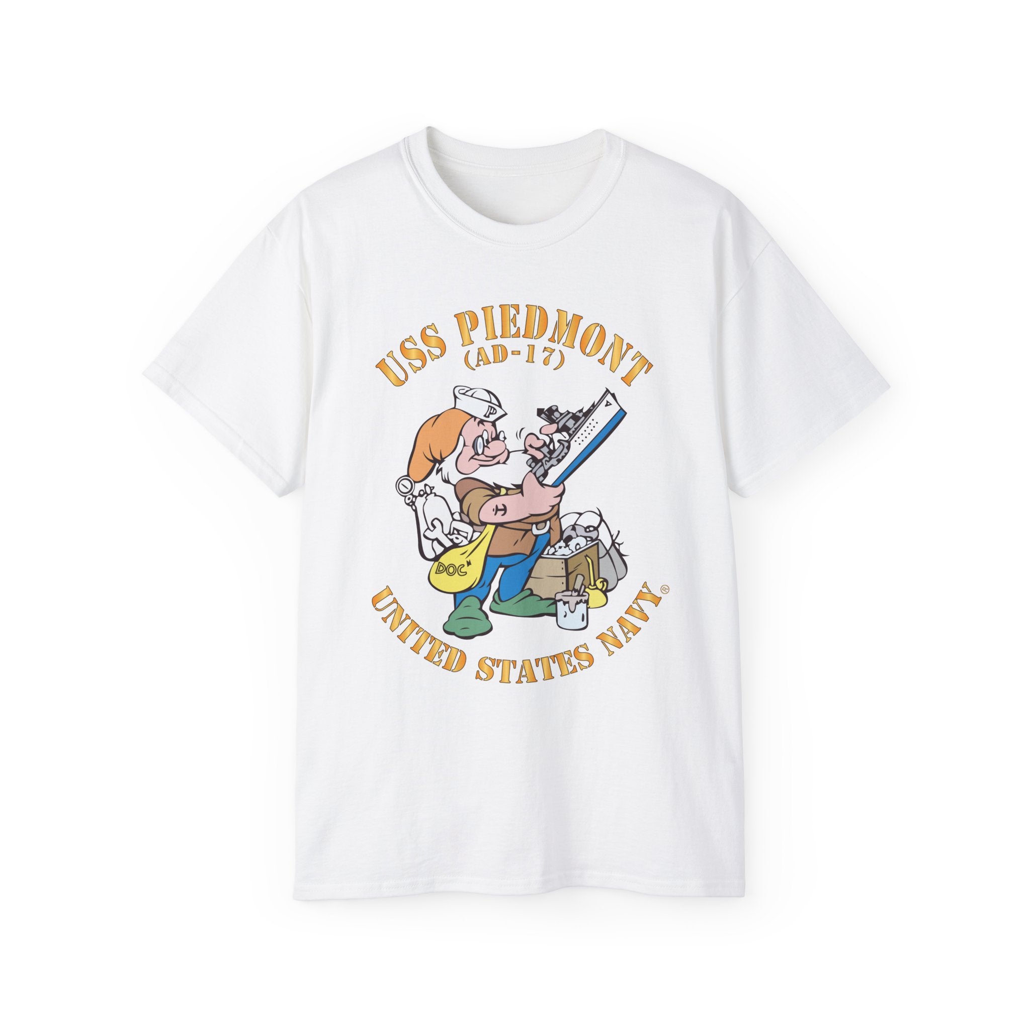 Unisex Ultra Cotton T-Shirt - Navy - USS Piedmont (AD-17)