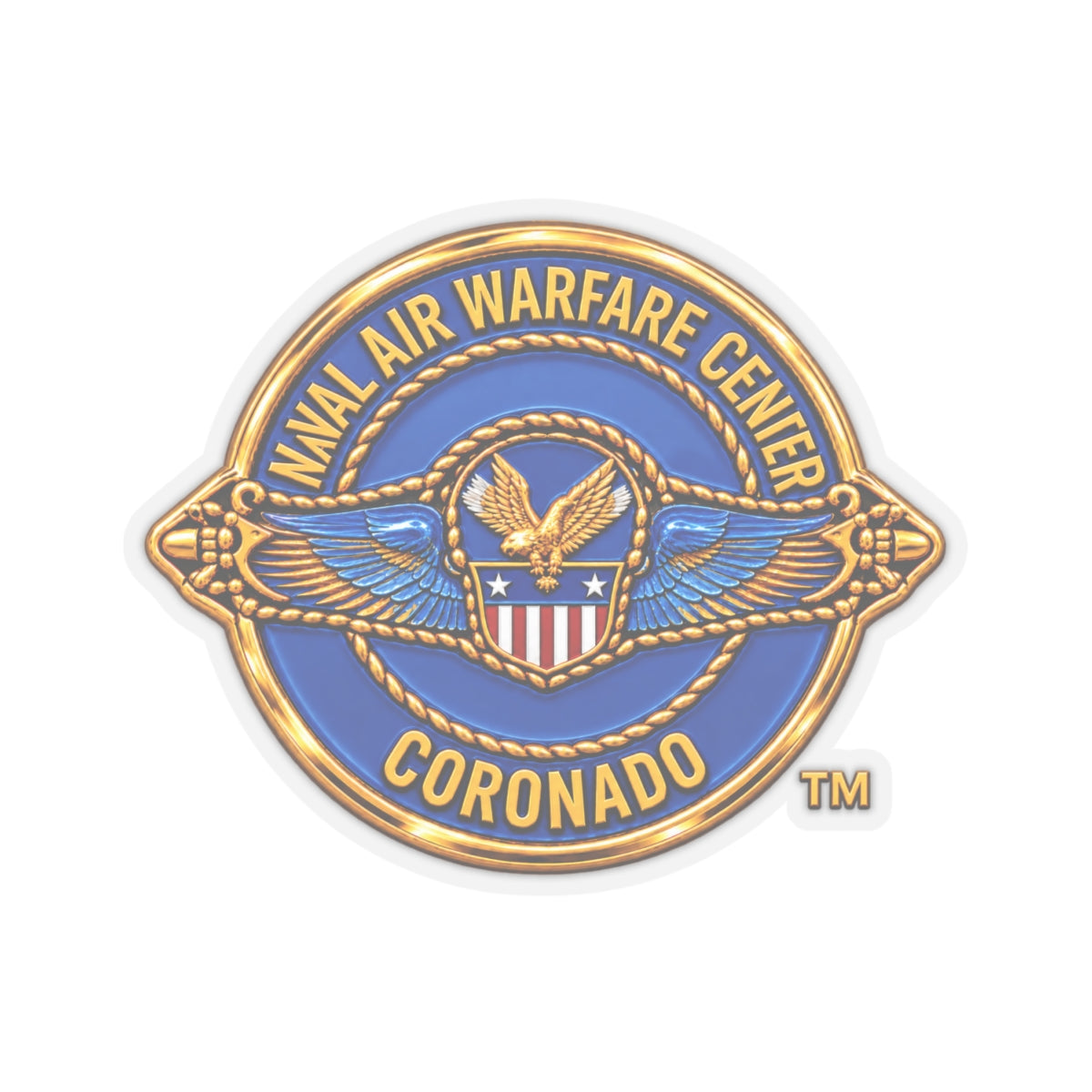 Kiss-Cut Stickers - Navy - Naval Air Warfare Center - Coronado - Crest - 3D - Enhanced