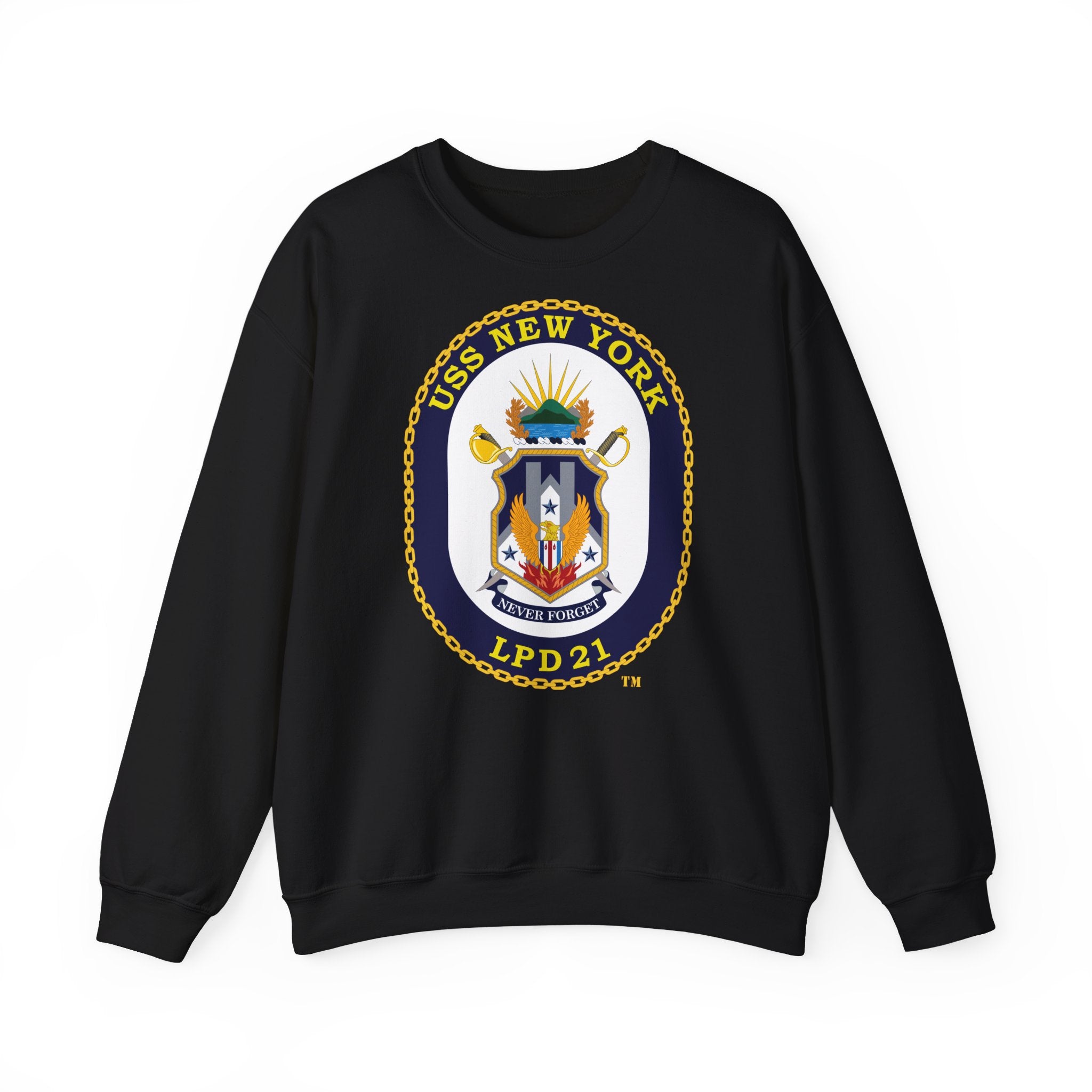 Unisex Heavy Blend™ Crewneck Sweatshirt - Navy - USS New York (LPD-21) wo txt