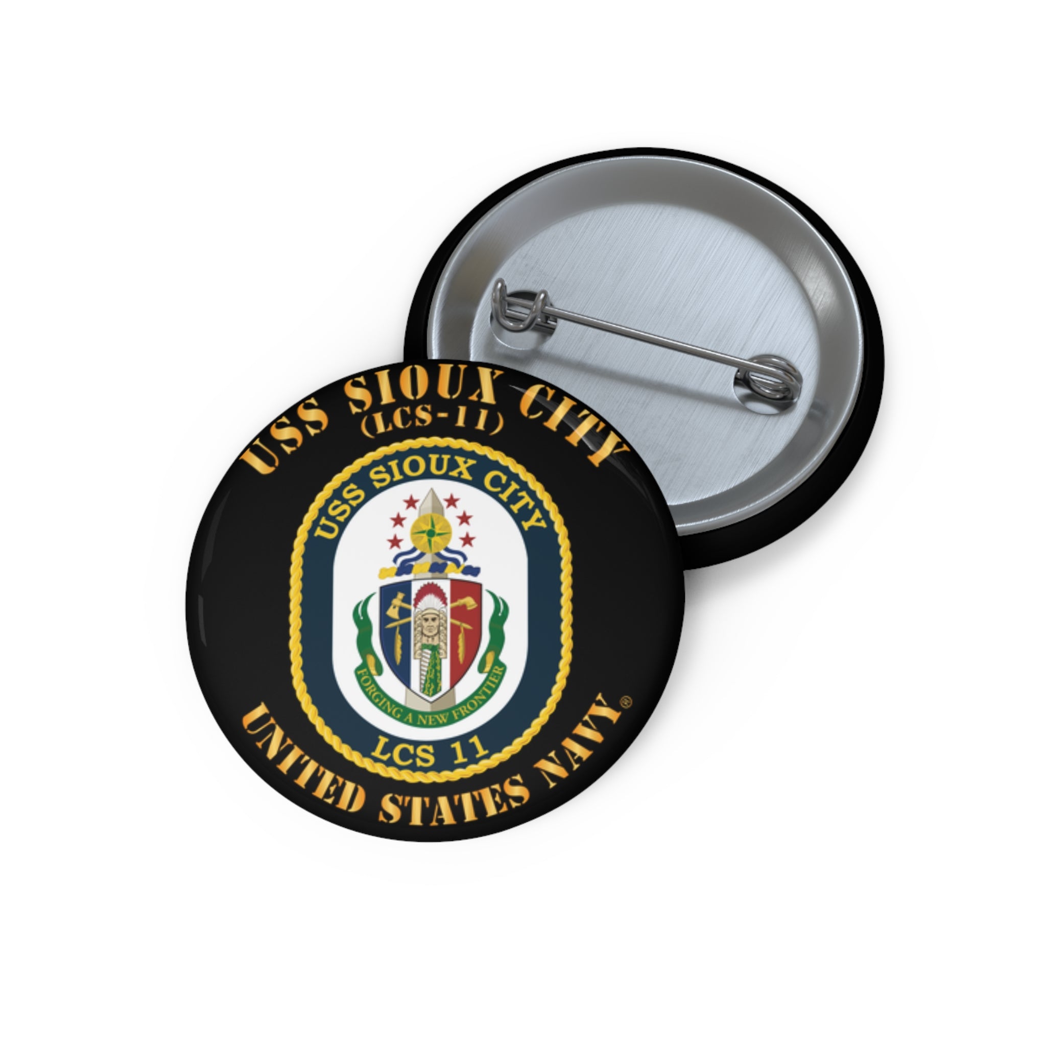Custom Pin Button - Navy - USS Sioux City (LCS-11)