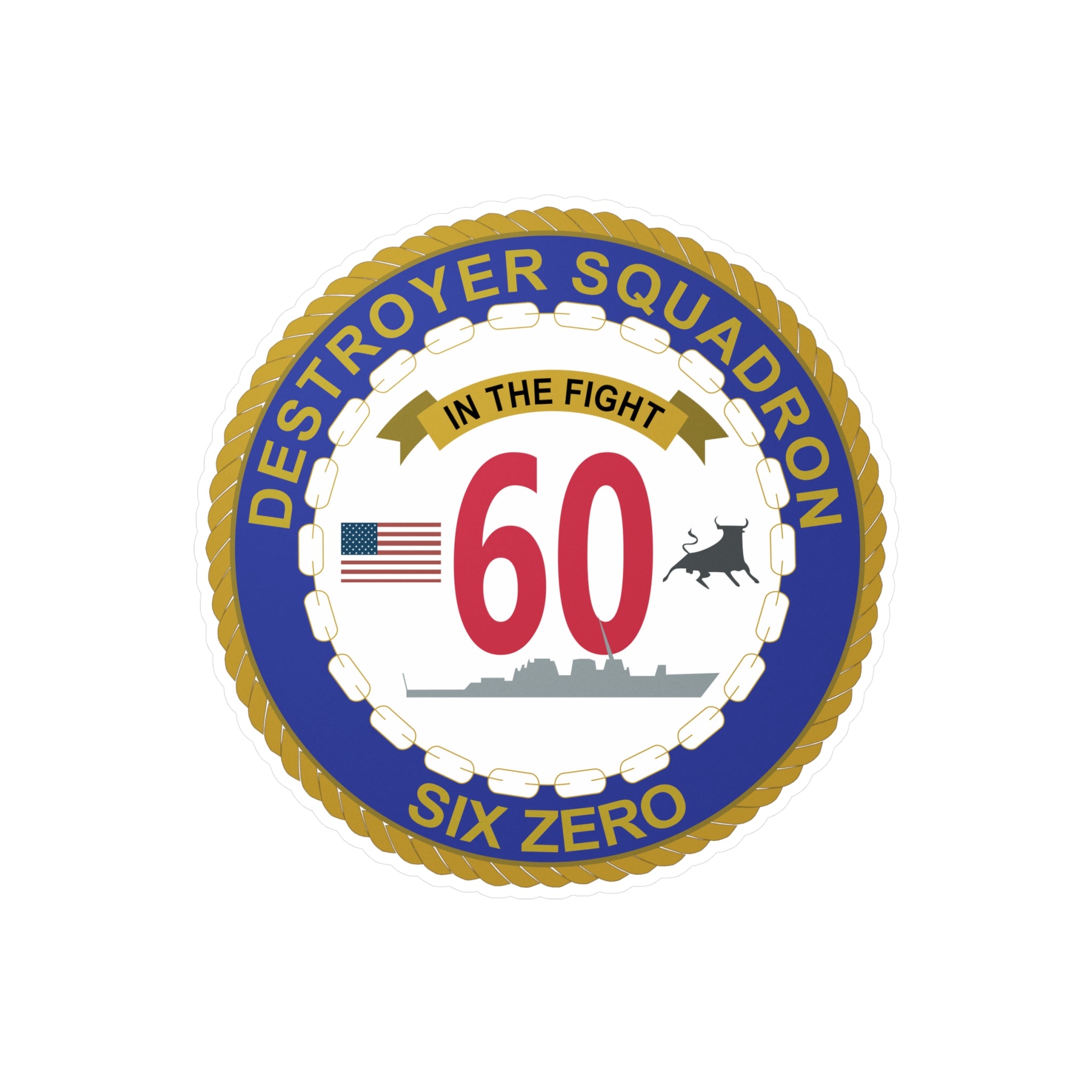 Kiss-Cut Vinyl Decal - Navy - Destroyer Squadron 60 wo txt