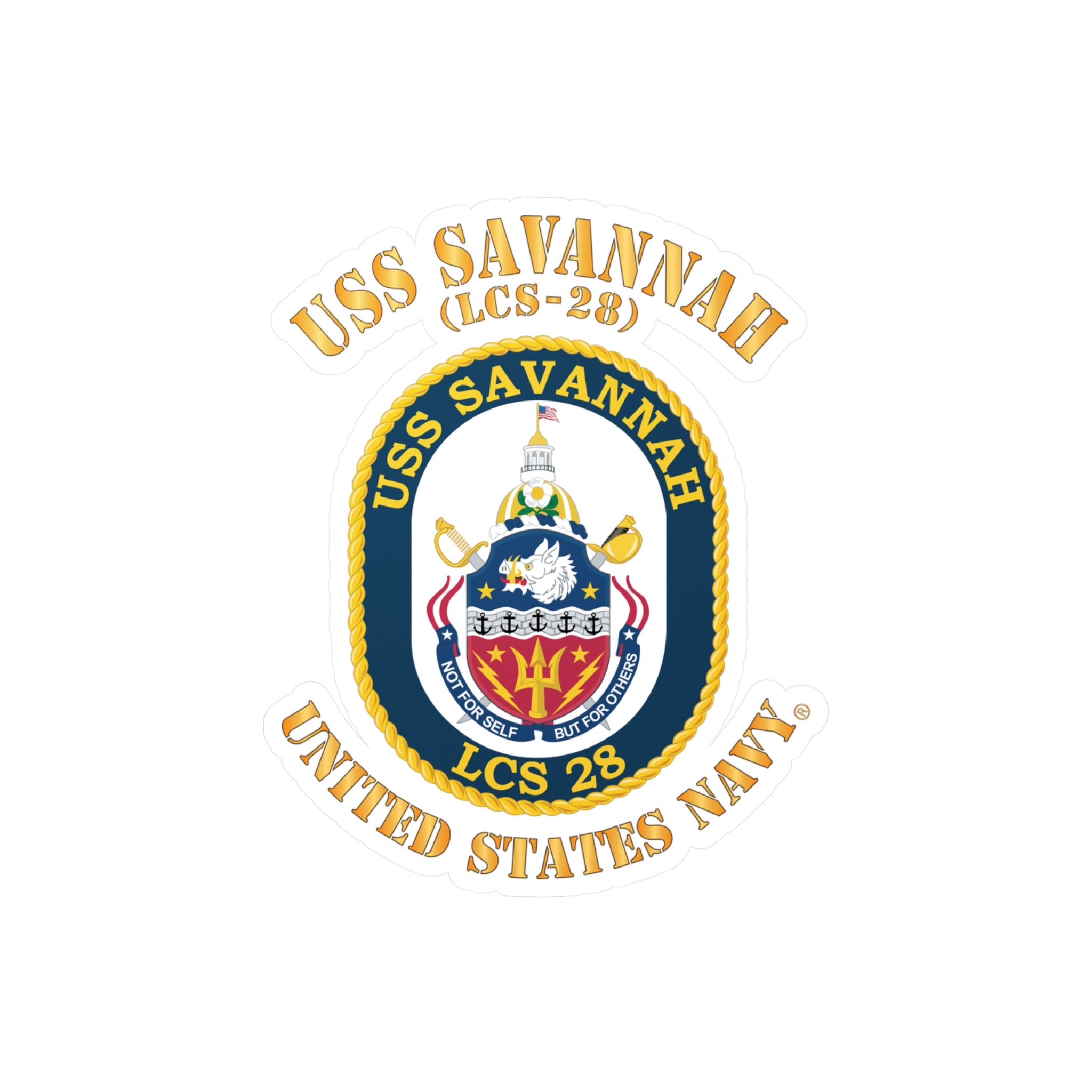 Kiss-Cut Vinyl Decal - Navy - USS Savannah (LCS-28)