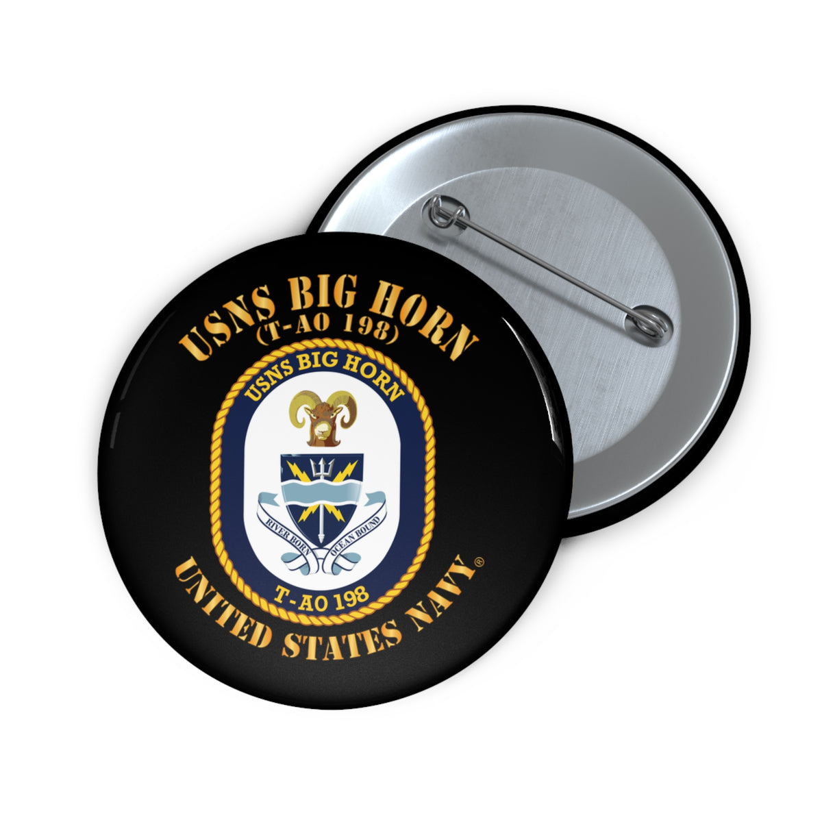 Pin Button - Navy - USNS Big Horn (T-AO 198)