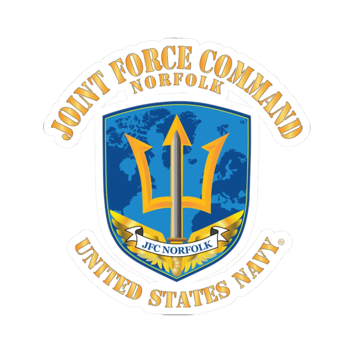 Kiss-Cut Stickers - Navy - Joint Force Command - Norfolk