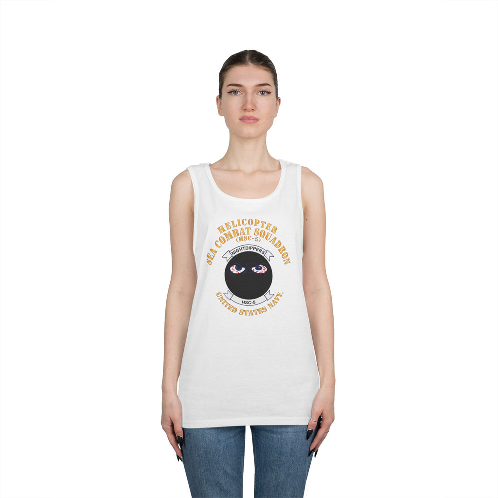 Unisex Heavy Cotton Tank Top - Navy - Helicopter Sea Combat Squadron 5 (HSC-5)