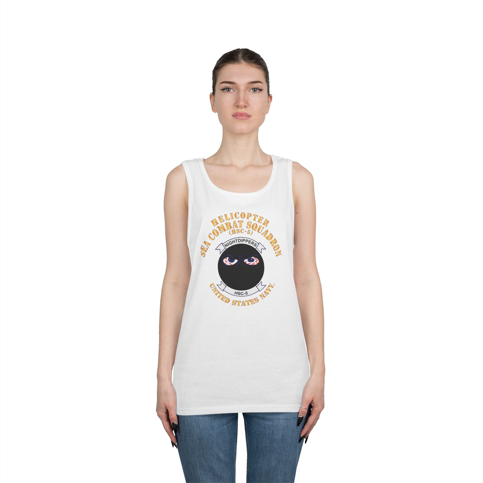 Unisex Heavy Cotton Tank Top - Navy - Helicopter Sea Combat Squadron 5 (HSC-5)