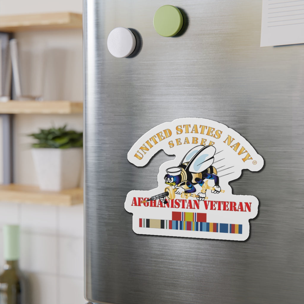 Die-Cut Magnet - Navy - Seabee - Afghanistan Veteran