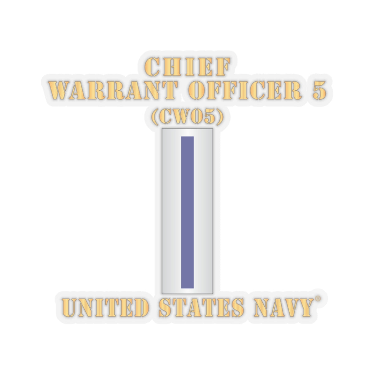 Kiss-Cut Stickers - Navy - Chief Warrant Officer 5 - CW05