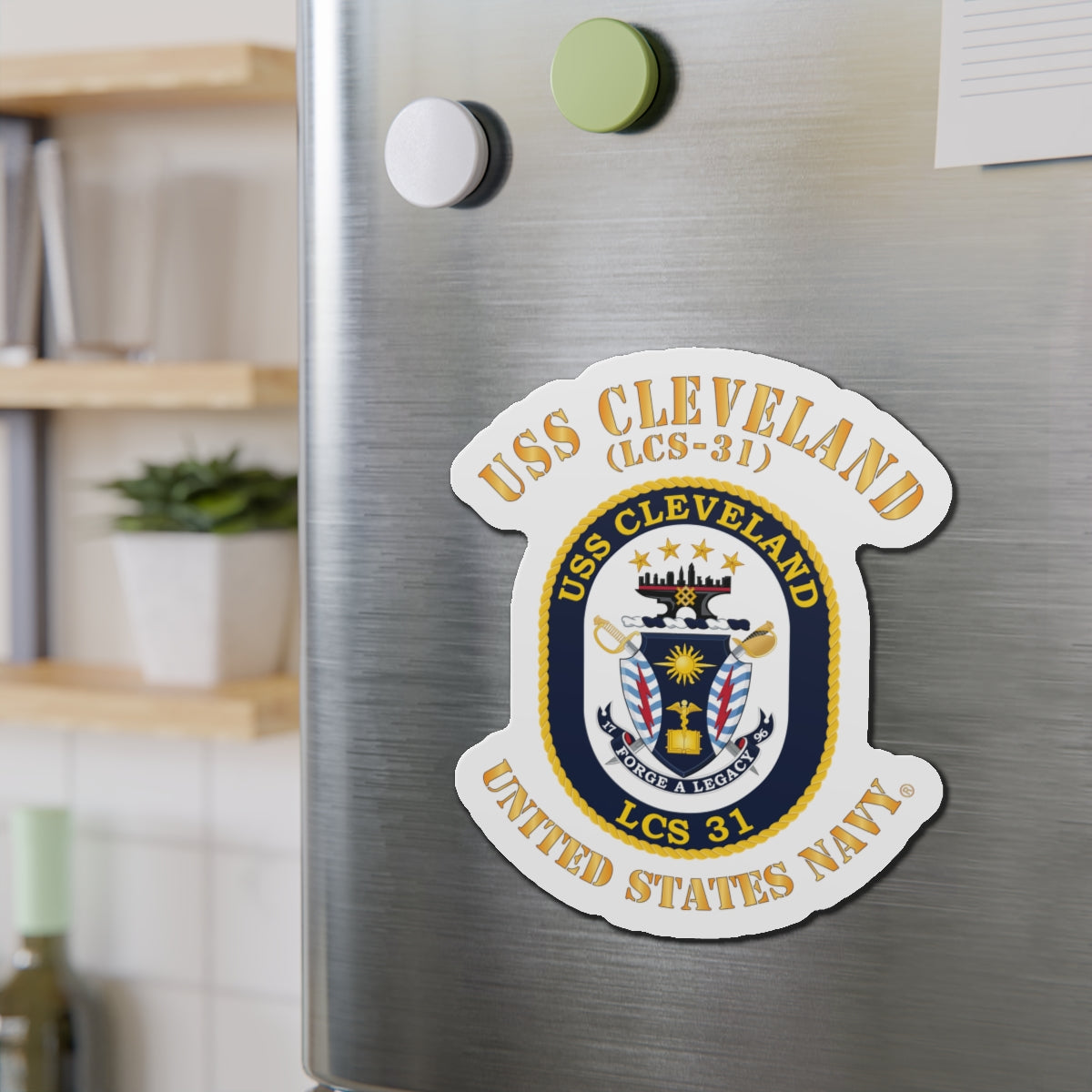 Die-Cut Magnet - Navy - USS Cleveland (LCS-31)