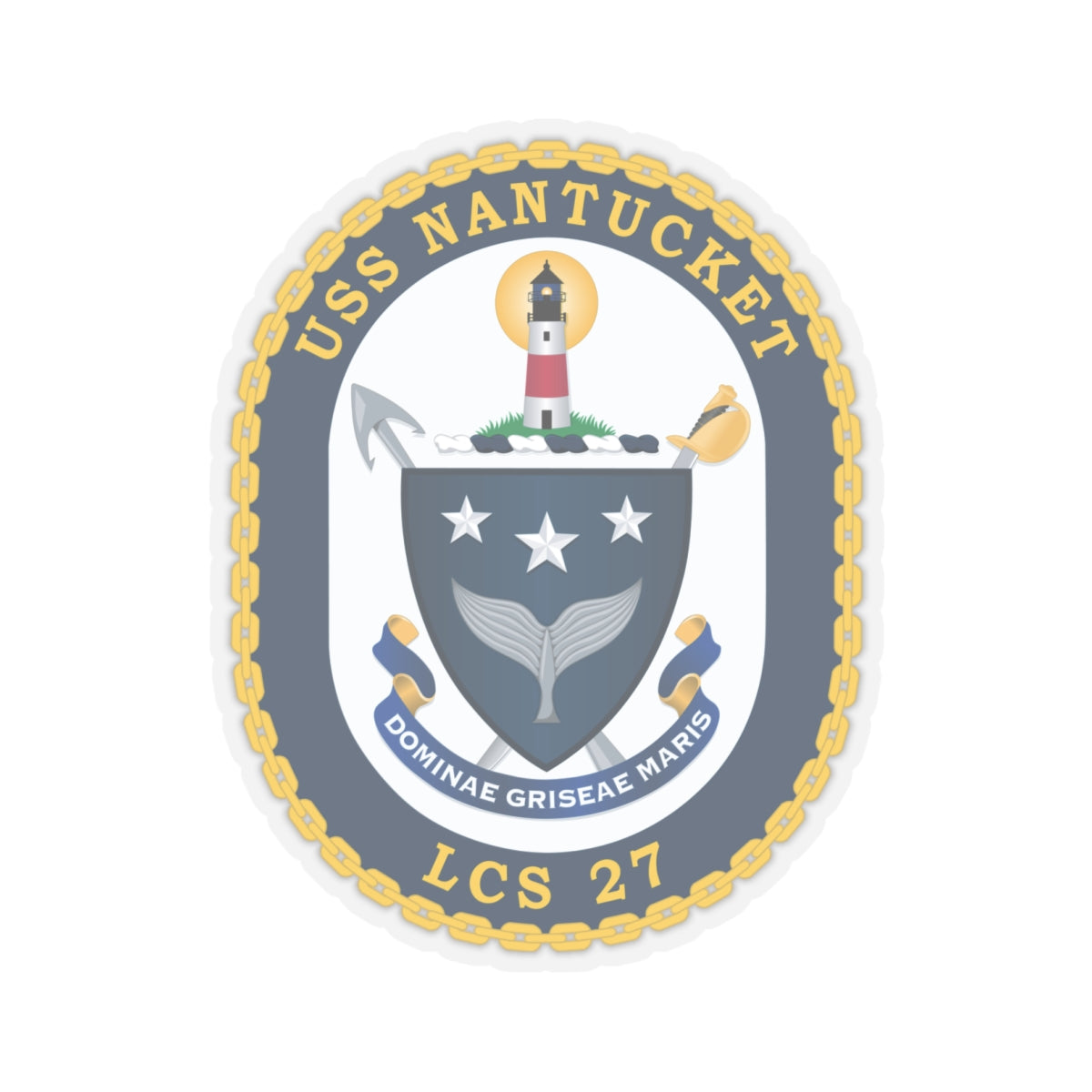 Kiss-Cut Stickers - Navy - USS Nantucket (LCS-27) wo txt