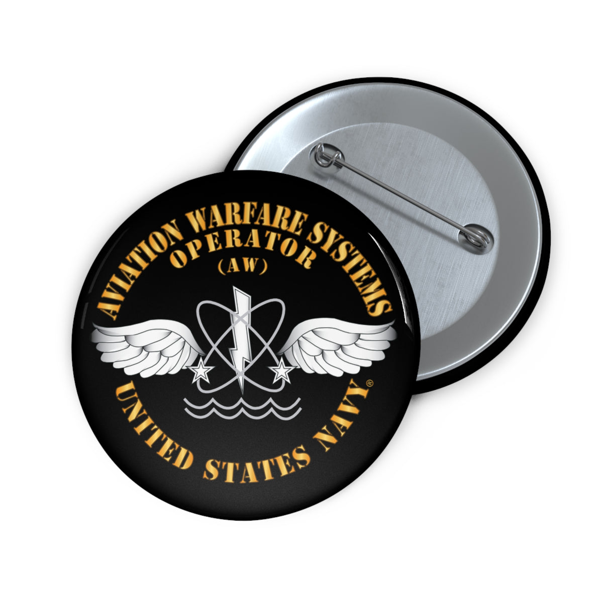 Pin Button - Navy - Rate - Aviation Warfare Systems Operator (AW)