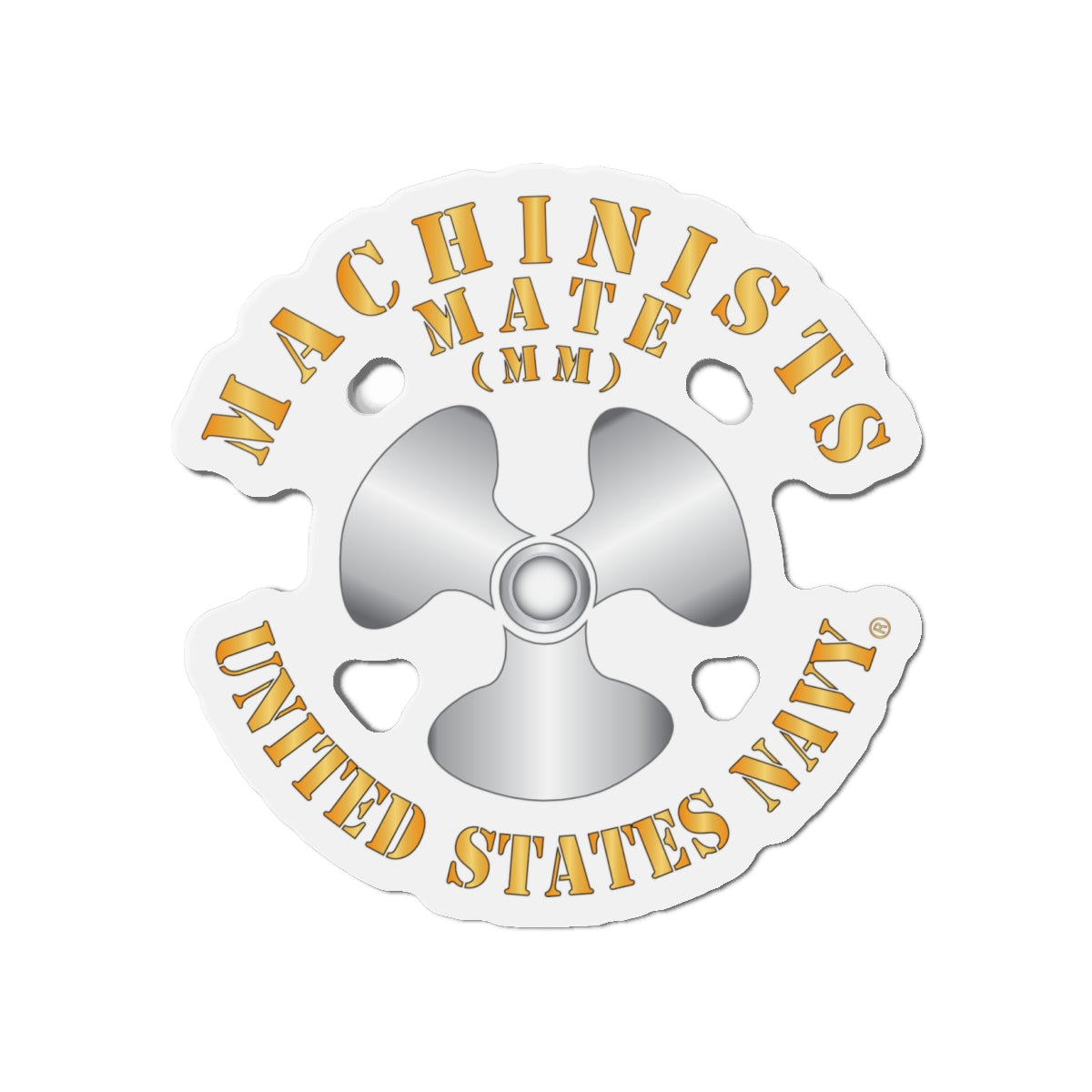 Die-Cut Magnet - Navy - Rate - Machinists Mate (MM)