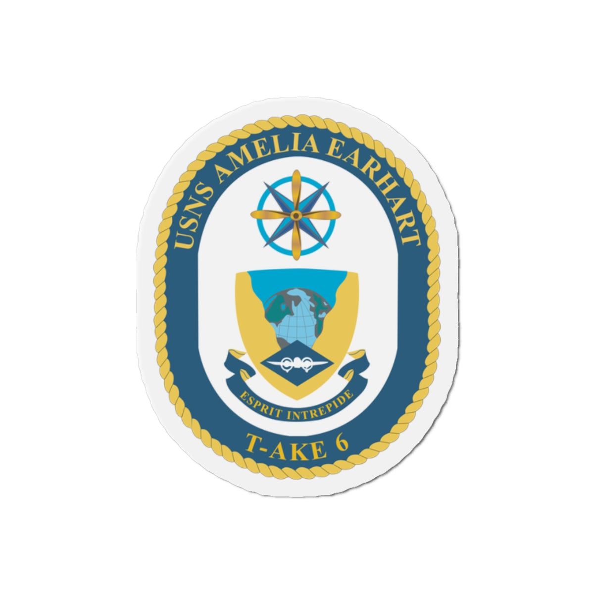 Die-Cut Magnet - Navy - USNS Amelia Earhart (T-AKE 6) wo txt