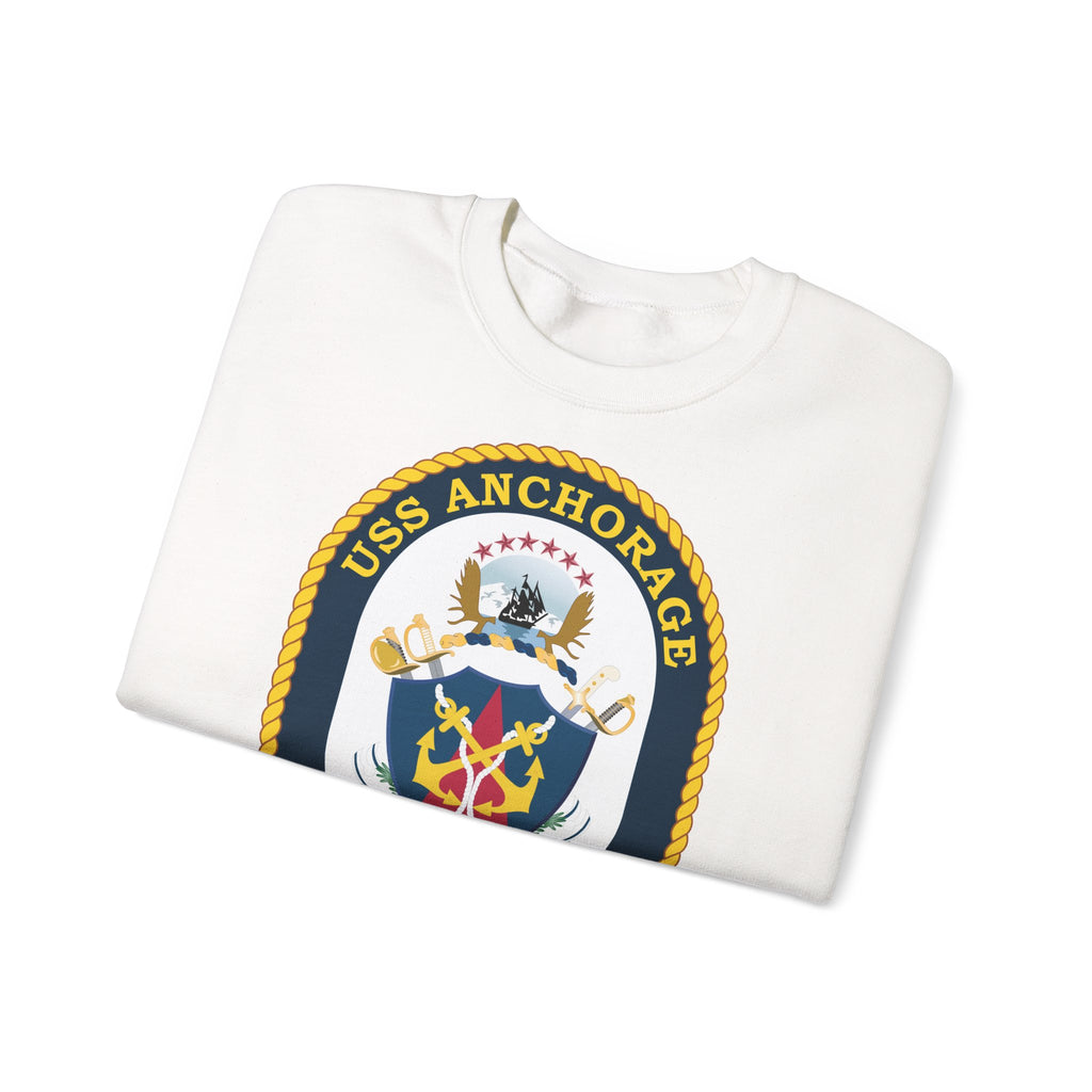 Unisex Heavy Blend™ Crewneck Sweatshirt - Navy - USS Anchorage (LPD-23) wo txt