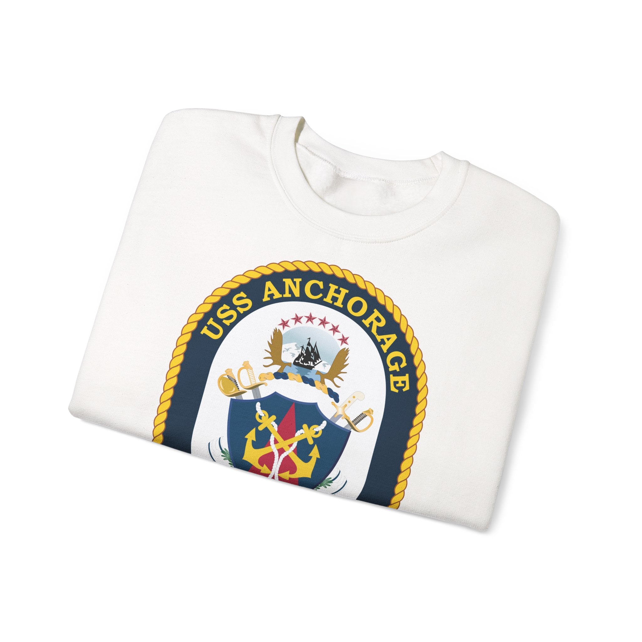 Unisex Heavy Blend™ Crewneck Sweatshirt - Navy - USS Anchorage (LPD-23) wo txt