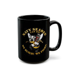 Black Mug (11oz, 15oz) - Navy - Navy SeaBee - w Wrench and Hammer - 3D - Enhanced X 300