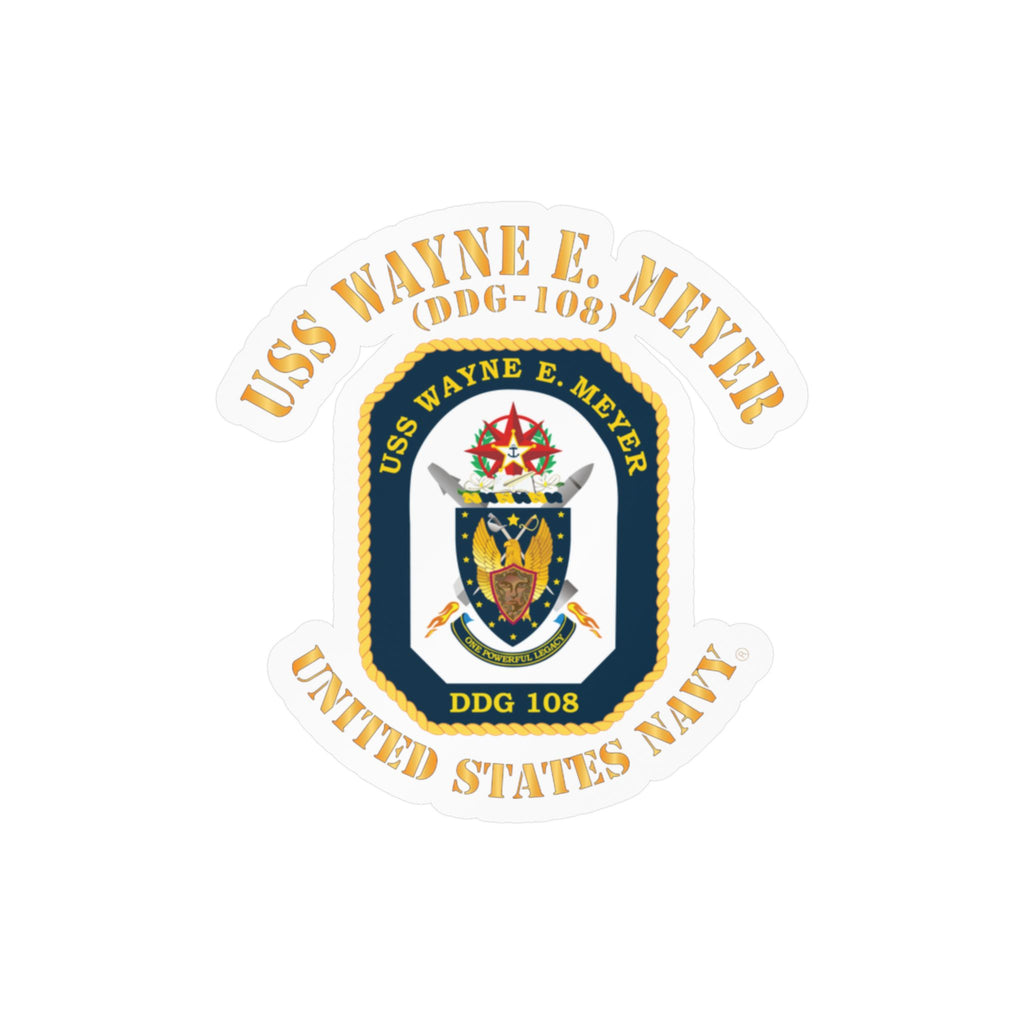 Kiss-Cut Vinyl Decal - Navy - USS Wayne E. Meyer (DDG-108) X 300