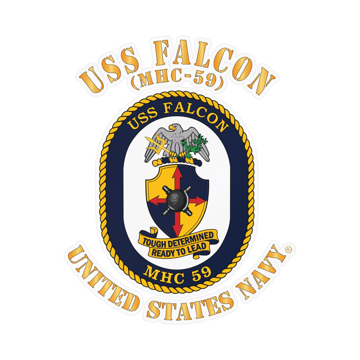 Kiss-Cut Vinyl Decal - Navy - USS Falcon (MHC-59)