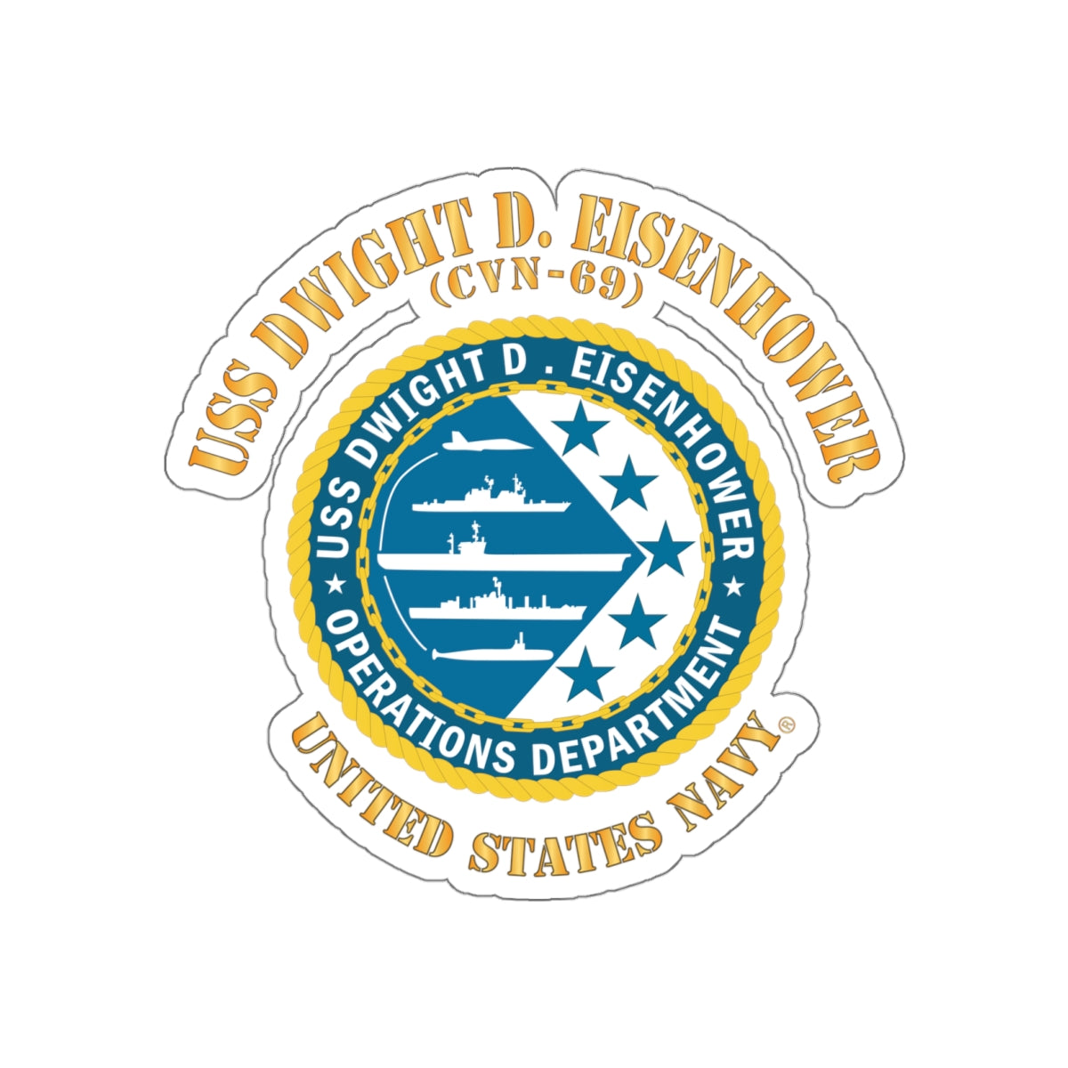Die-Cut Vinyl Sticker - Navy - USS Dwight D. Eisenhower (CVN-69) - Operations Department