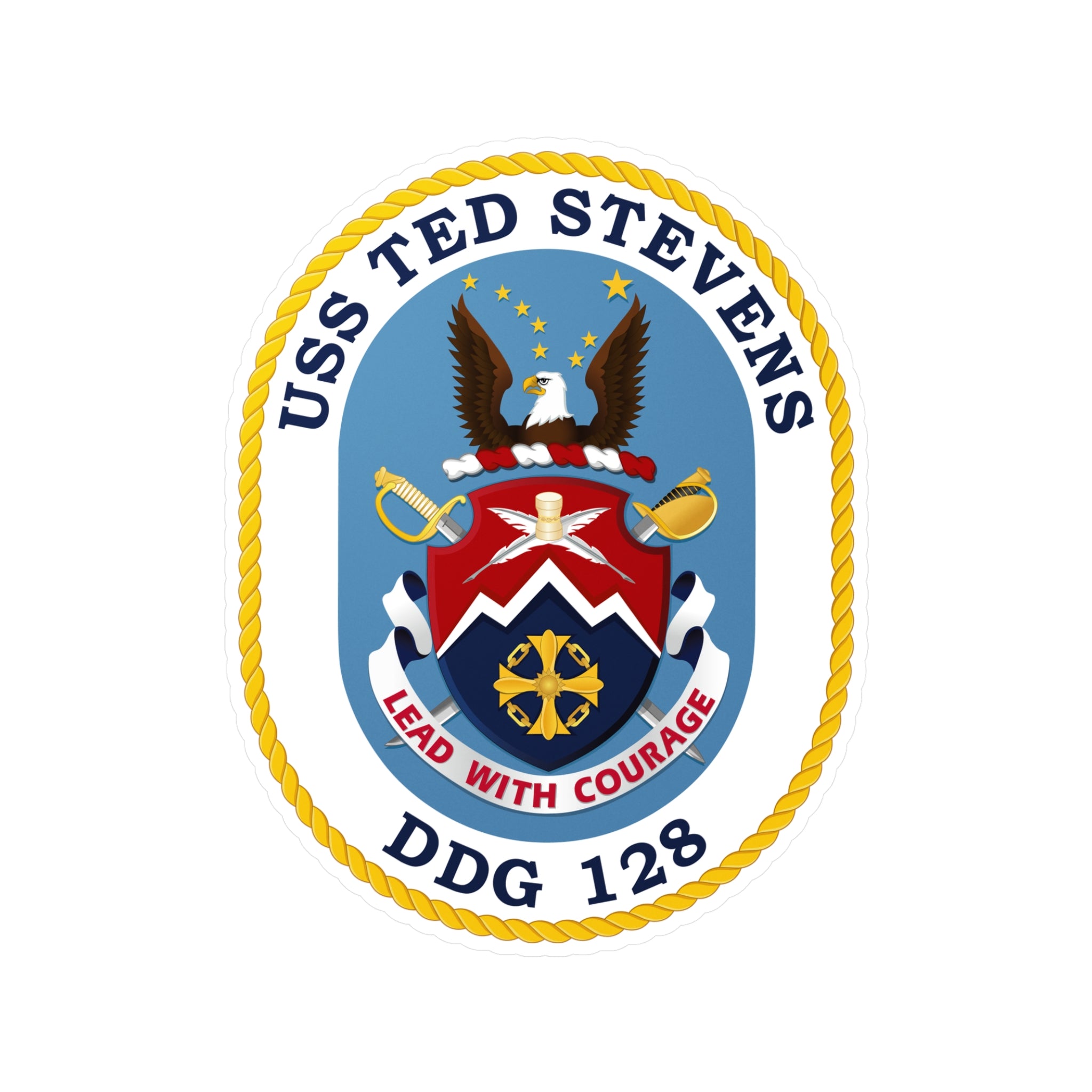 Kiss-Cut Vinyl Decal - Navy - USS Ted Stevens (DDG-128) wo txt