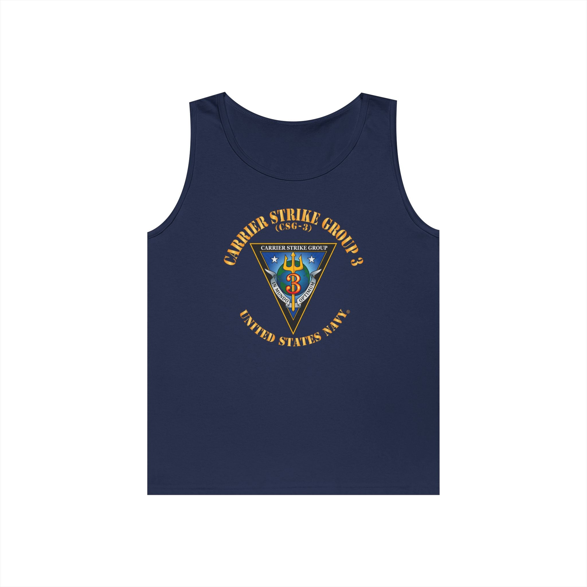 Unisex Heavy Cotton Tank Top - Navy - Carrier Strike Group 3 (CSG-3)