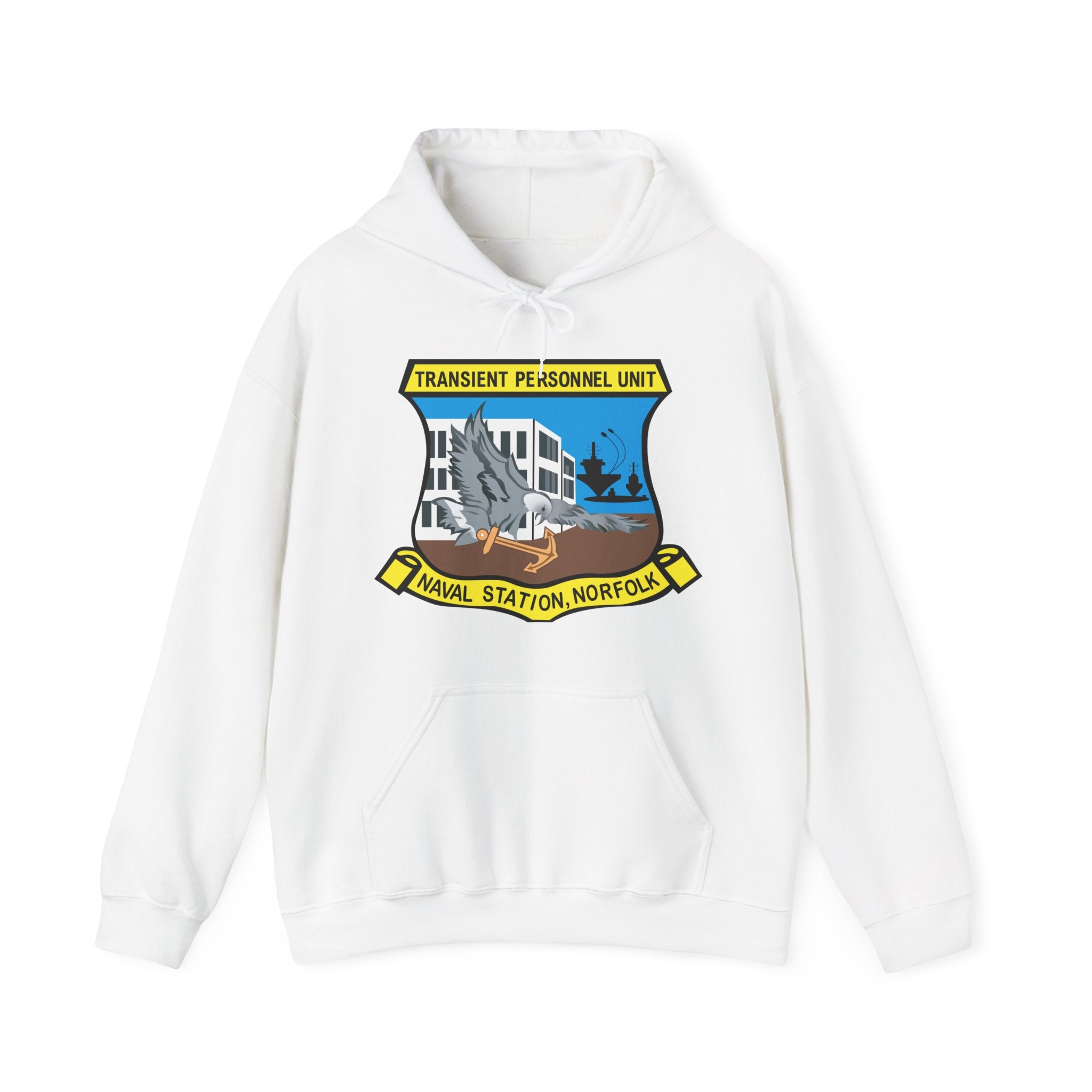 Unisex Heavy Blend™ Hoodies - Navy - Transient Personnel Unit - Naval Station Norfolk wo Txt