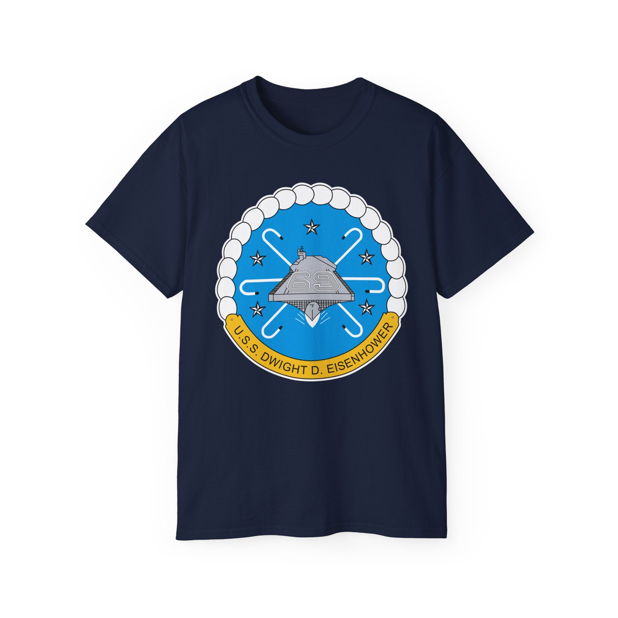 Unisex Ultra Cotton T-Shirt - USS Dwight D. Eisenhower (CVN-69) Crest wo Txt