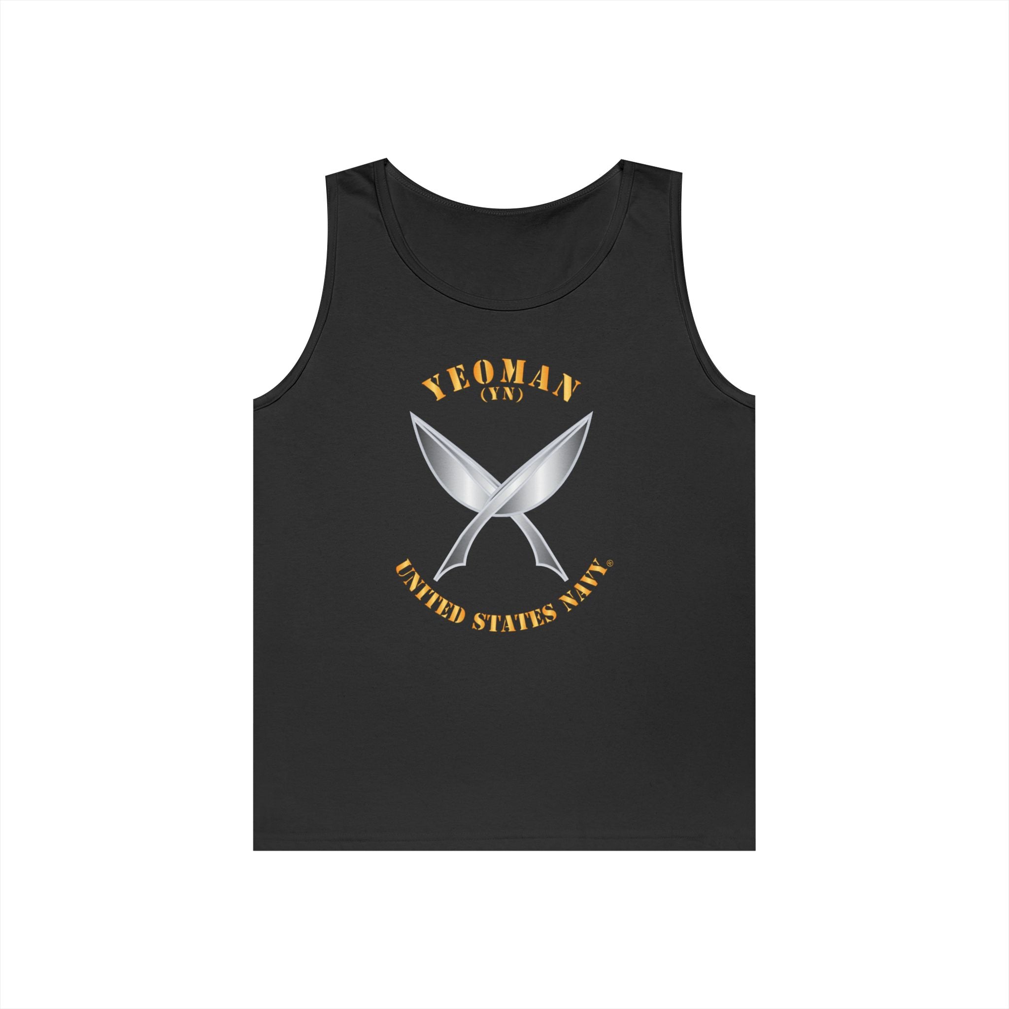Unisex Heavy Cotton Tank Top - Navy - Rate - Yeoman (YN)